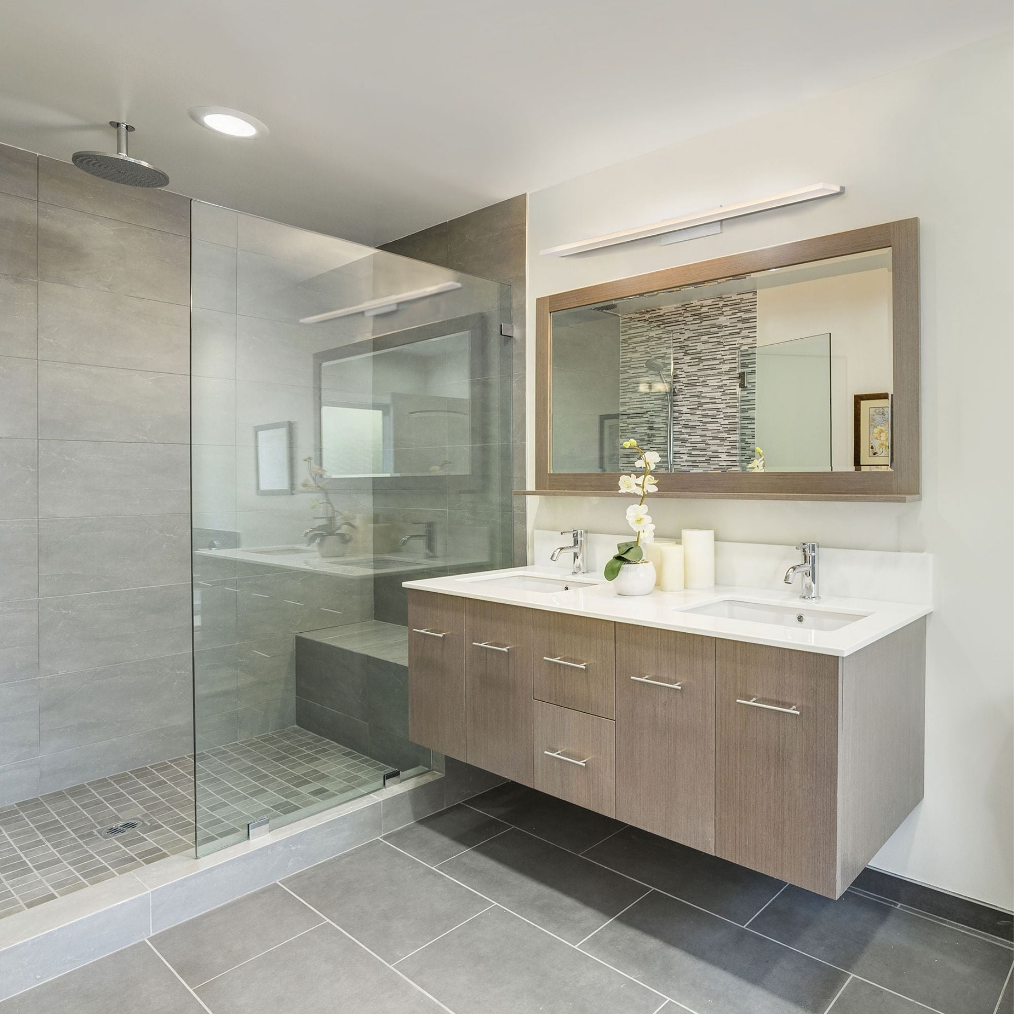 Level 25" LED Bathroom Vanity, White Finish