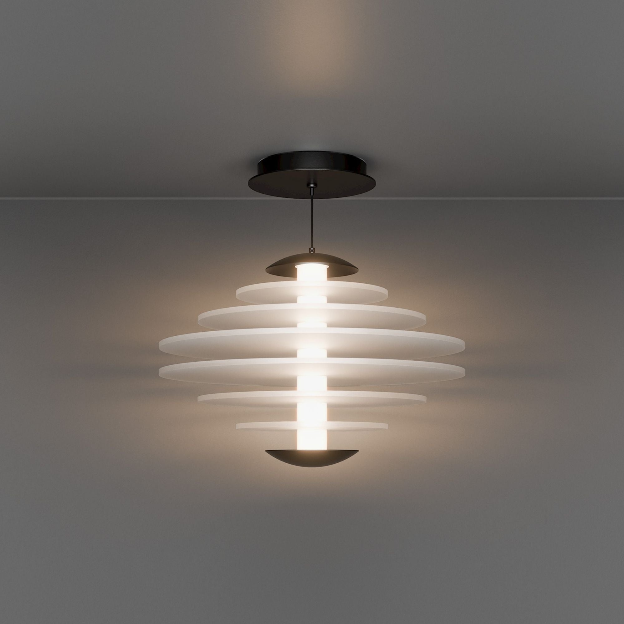 WAC Loopey 14" LED Pendant, 4CCT, Black Finish