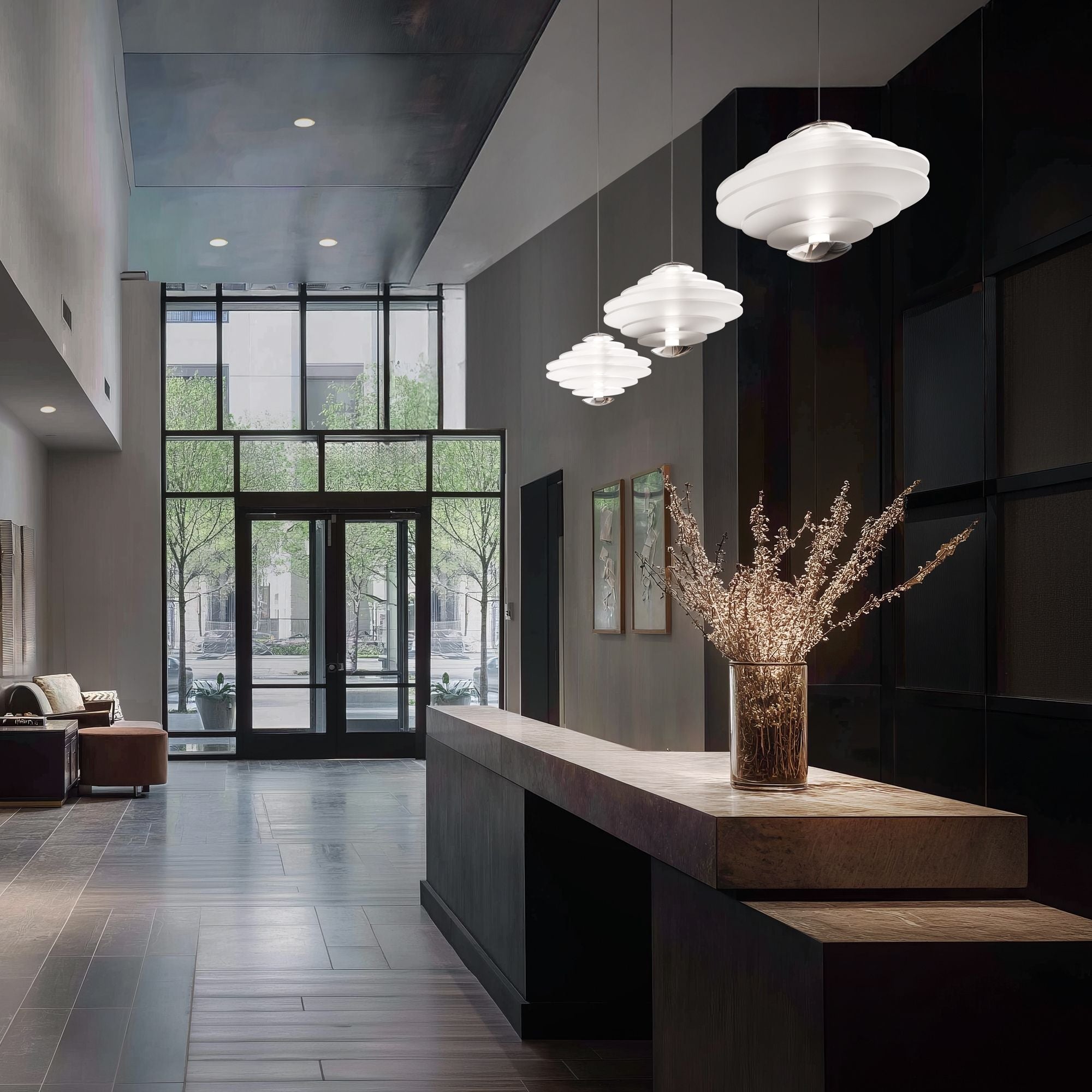 WAC Loopey 14" LED Pendant, 4CCT, Chrome Finish