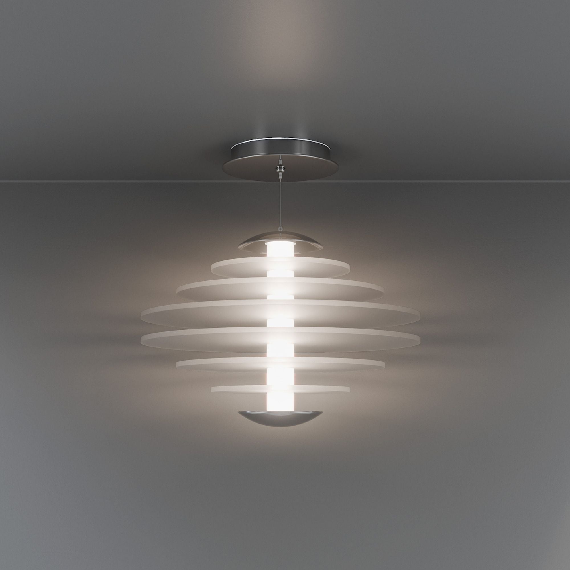 WAC Loopey 14" LED Pendant, 4CCT, Chrome Finish