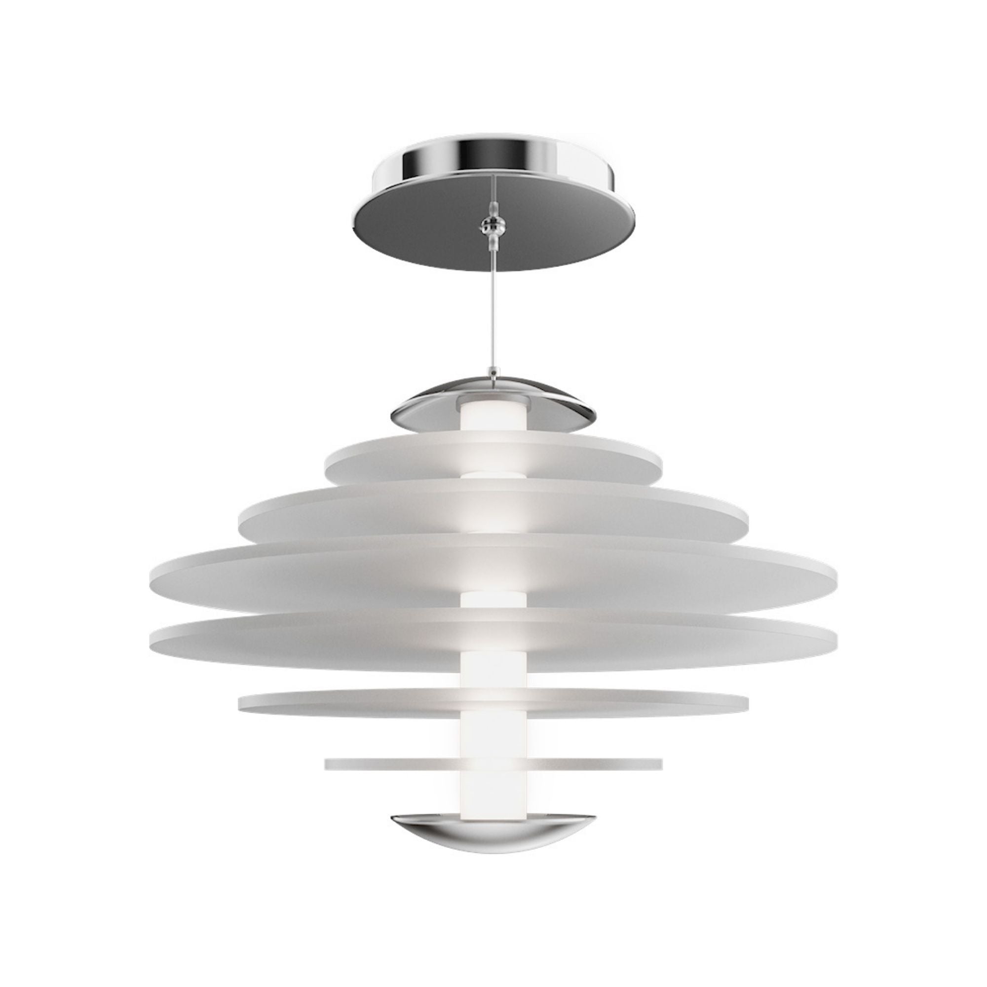 WAC Loopey 14" LED Pendant, 4CCT, Chrome Finish