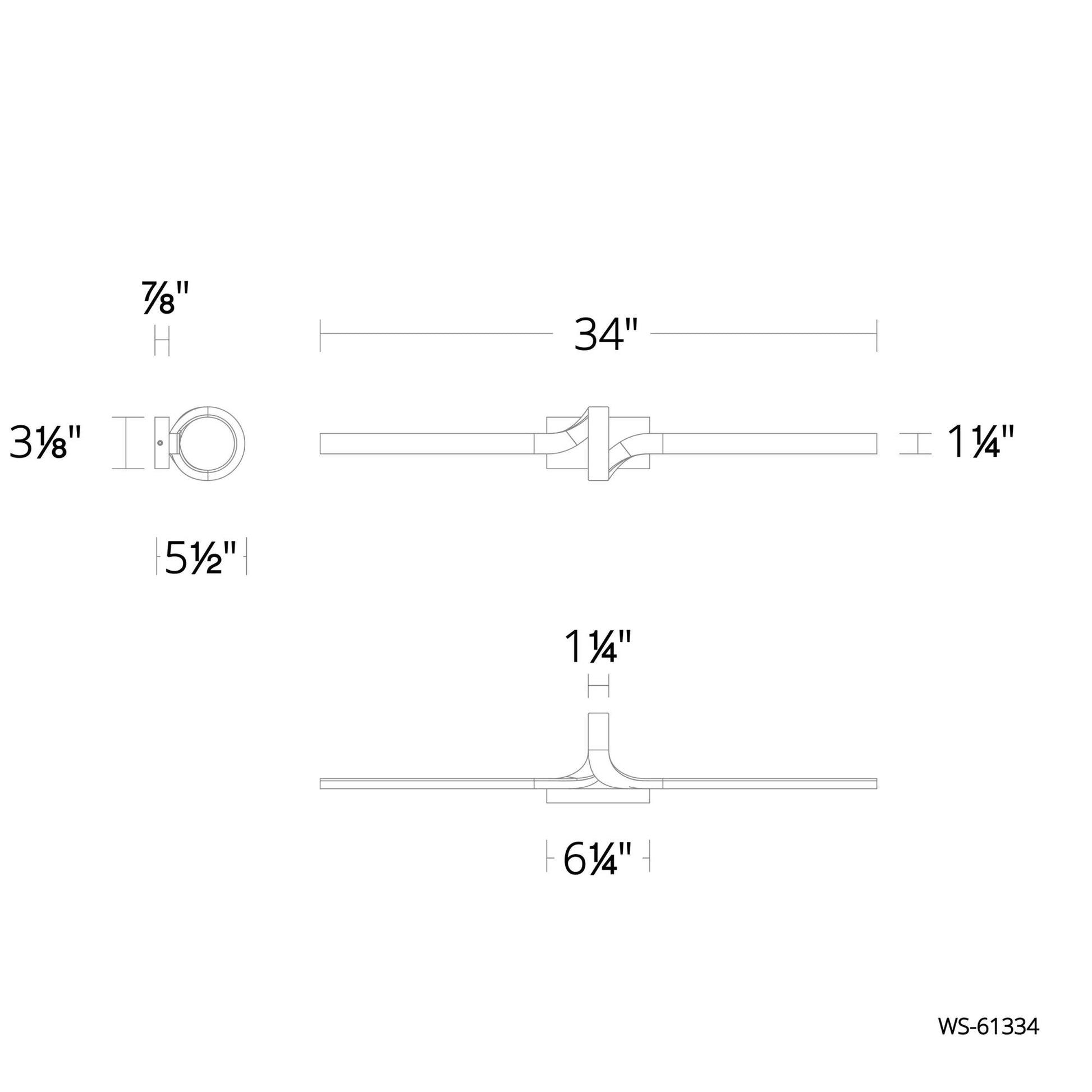 Loophole 34" LED Bath, 3CCT, Black Finish - Bees Lighting