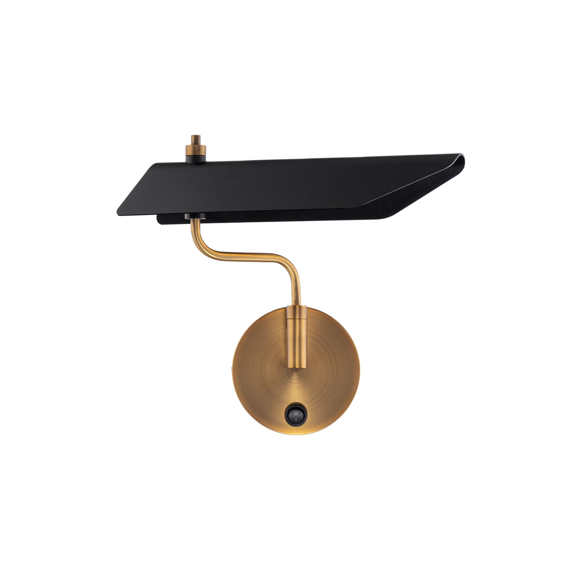 Loyd 17 in. LED Swing Arm Sconce Black & Brass finish - Bees Lighting