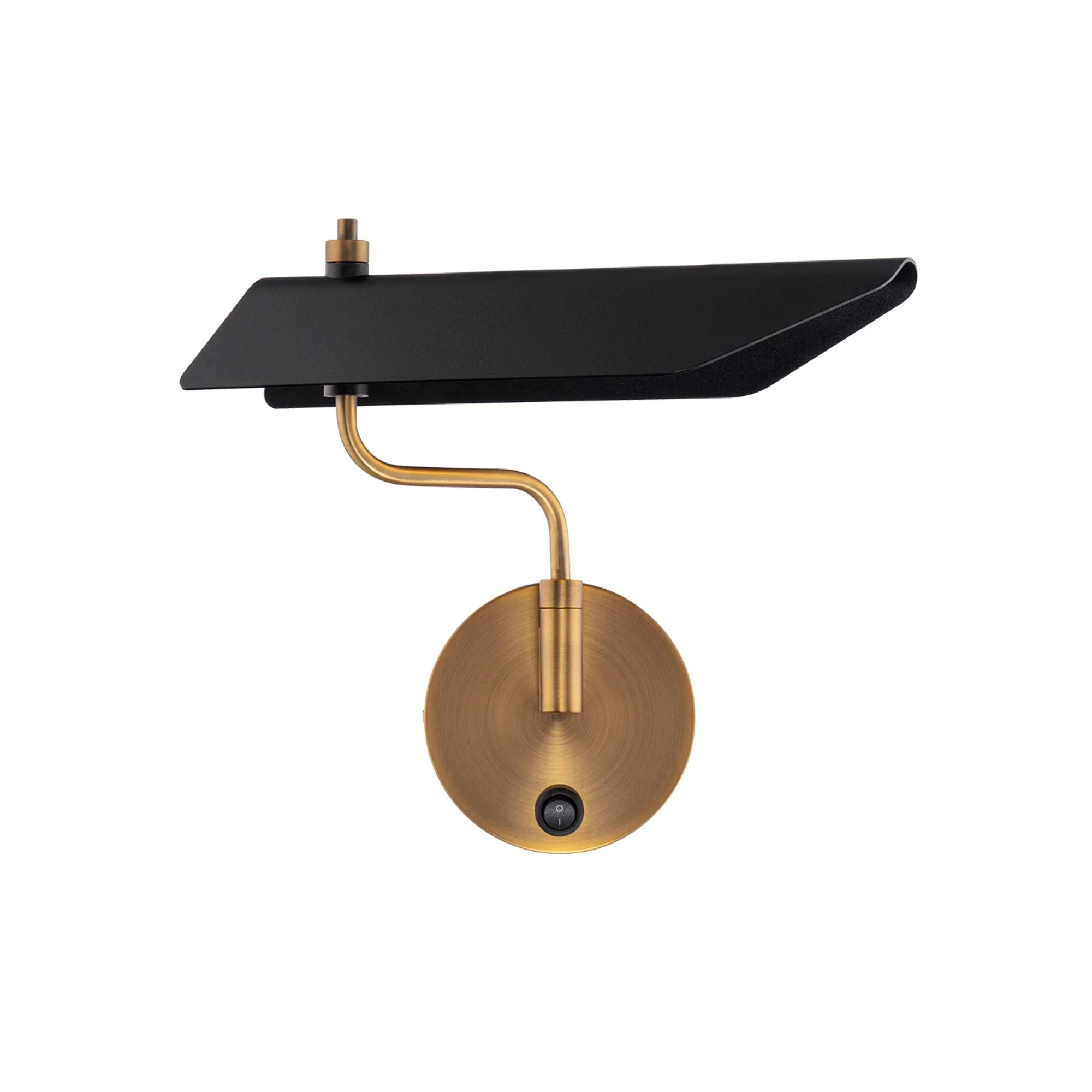 Loyd 17" LED Swing Arm Sconce, Black/Brass Finish