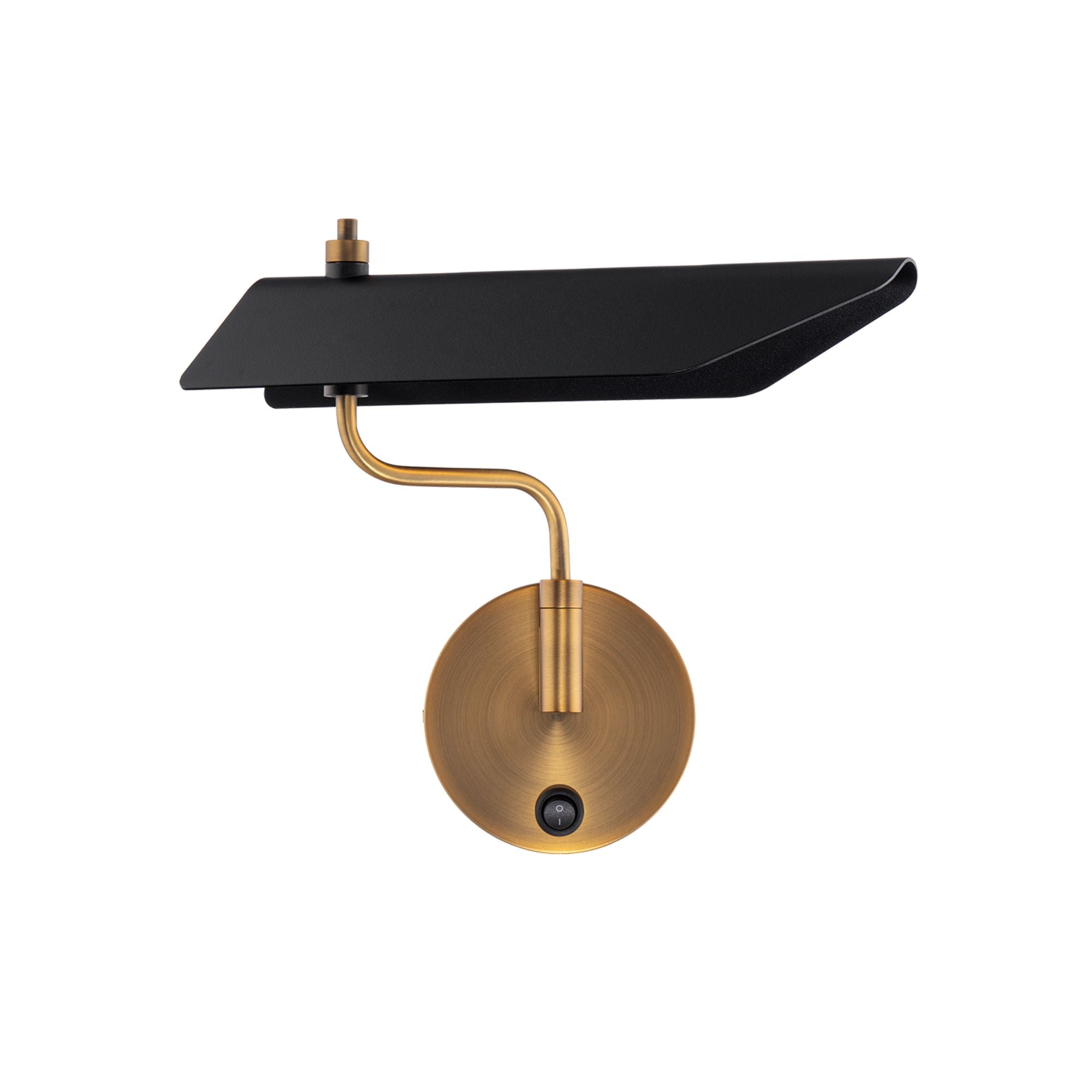 Loyd 17" LED Swing Arm Sconce, Black/Brass Finish