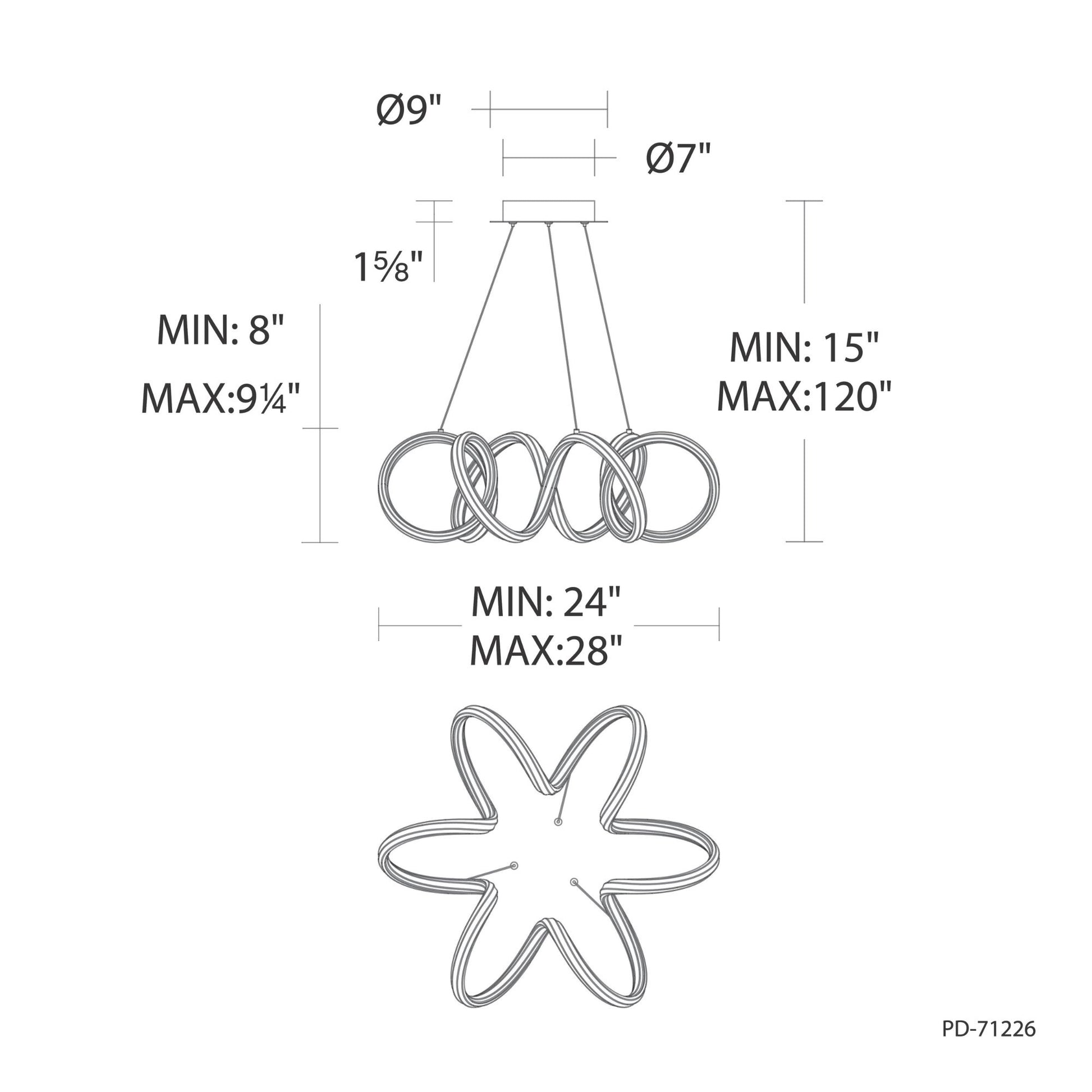 Mamba 26" LED Pendant, Black Finish - Bees Lighting