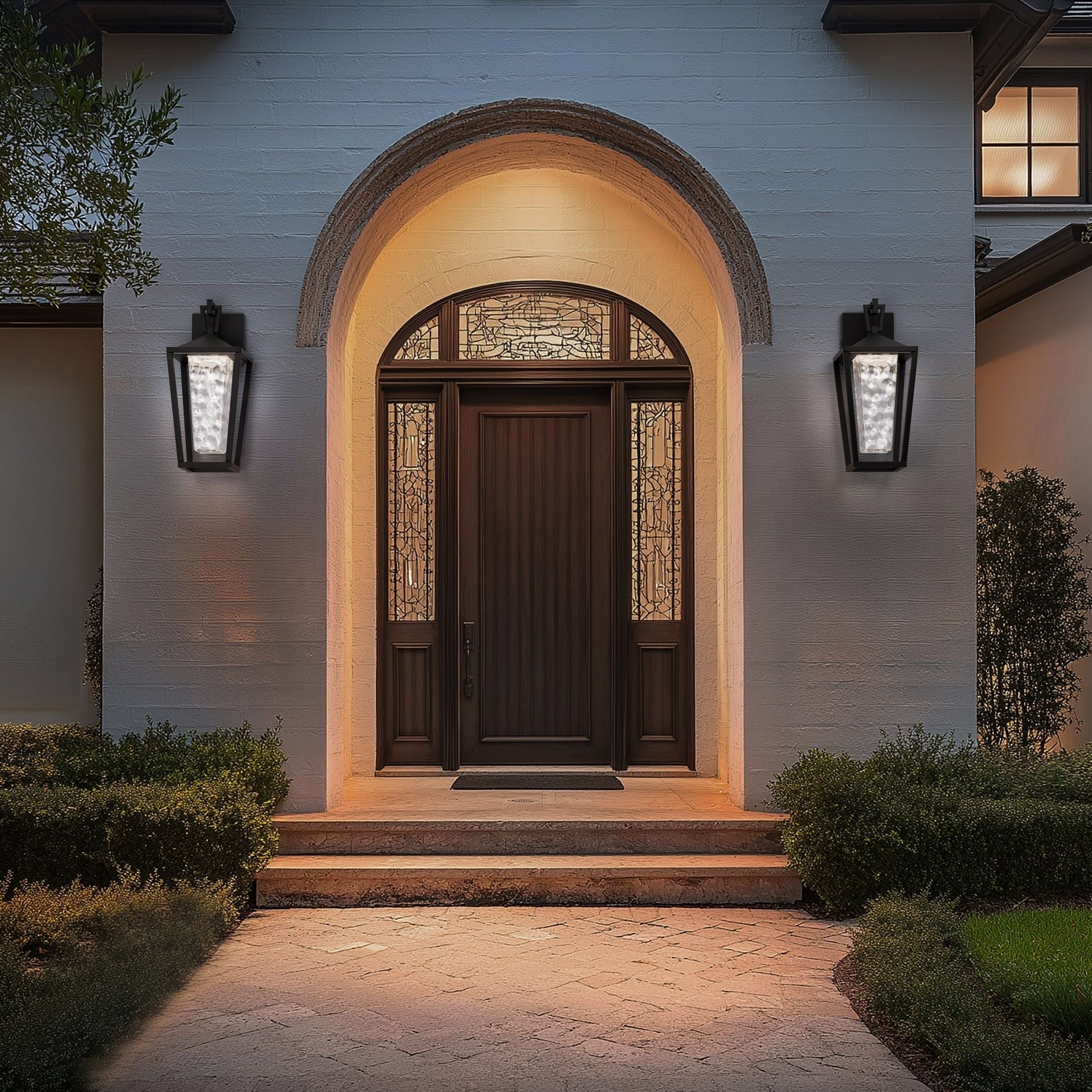 Manchester 25" LED Outdoor Wall Sconce, 4CCT, Black Finish