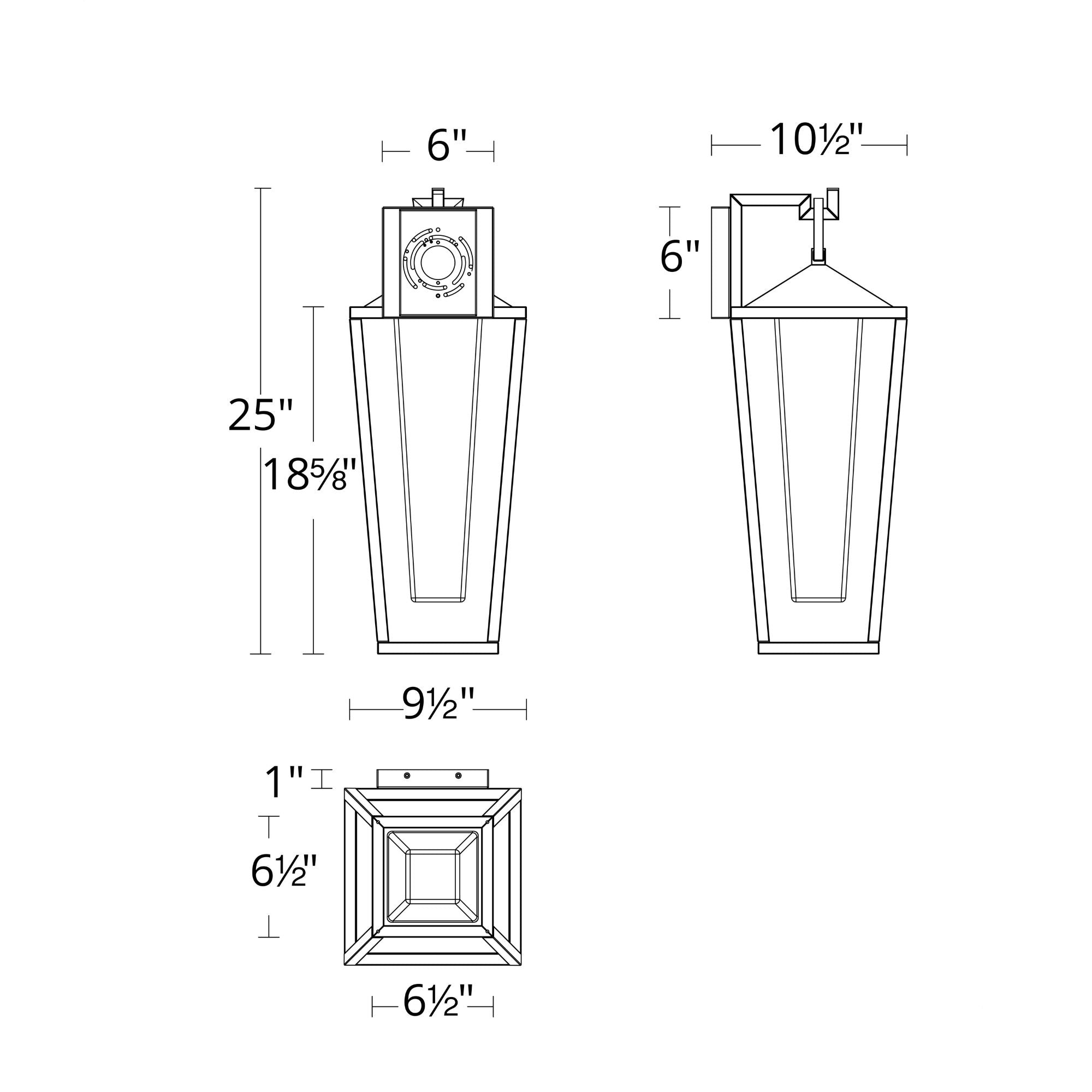 Manchester 25" LED Outdoor Wall Sconce, 4CCT, Black Finish
