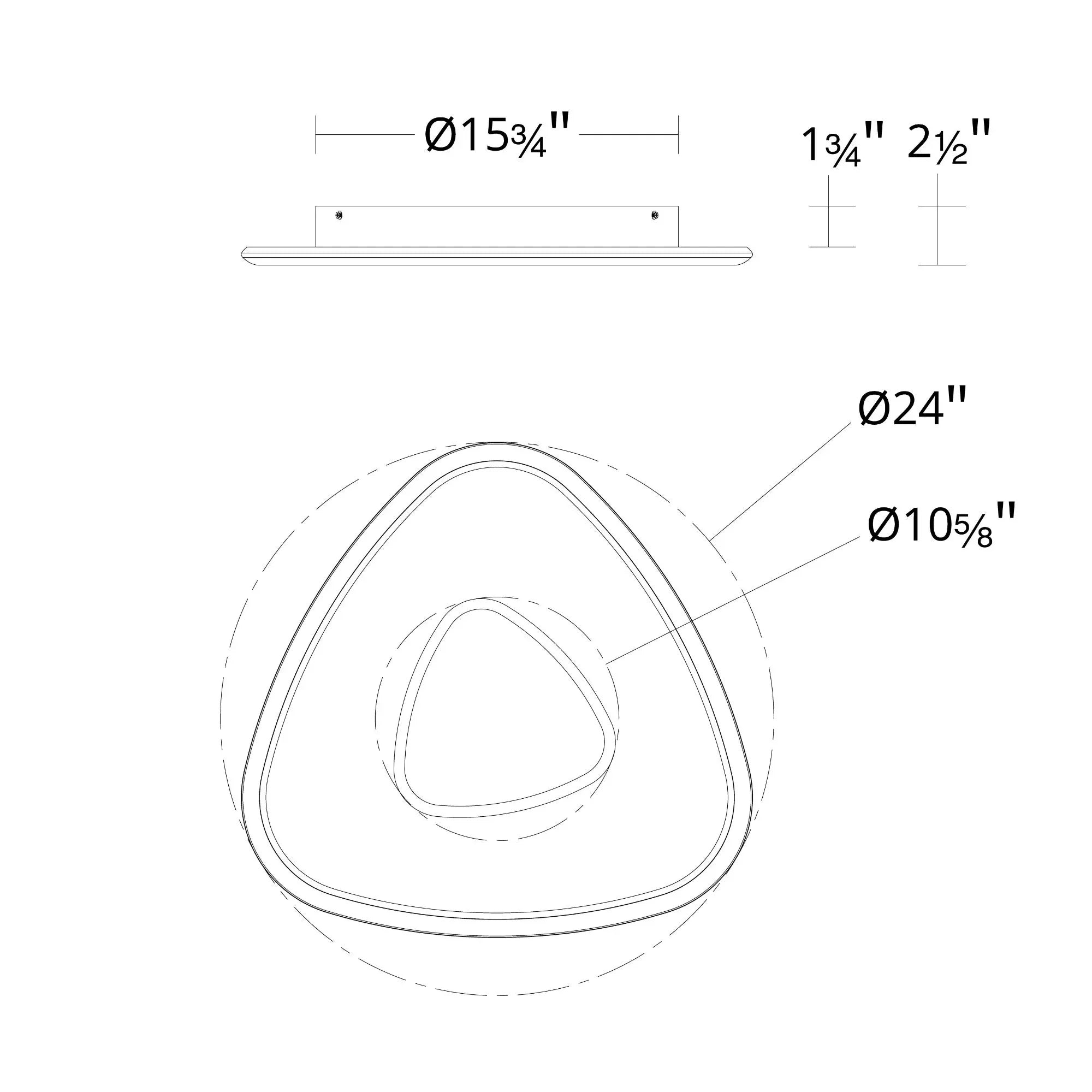 Mandala 24" LED Wall Sconce, 4CCT, Black Chrome Finish