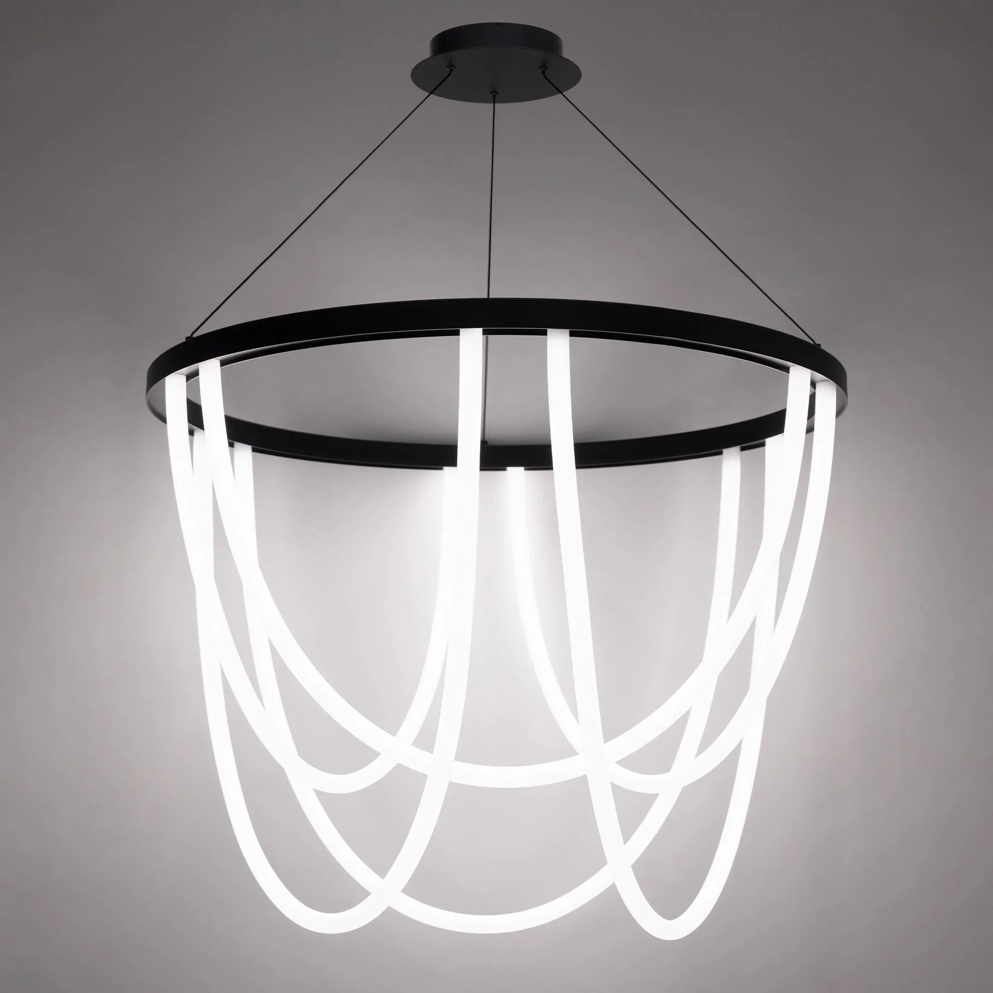 Margarite 36" LED Chandelier, Black Finish