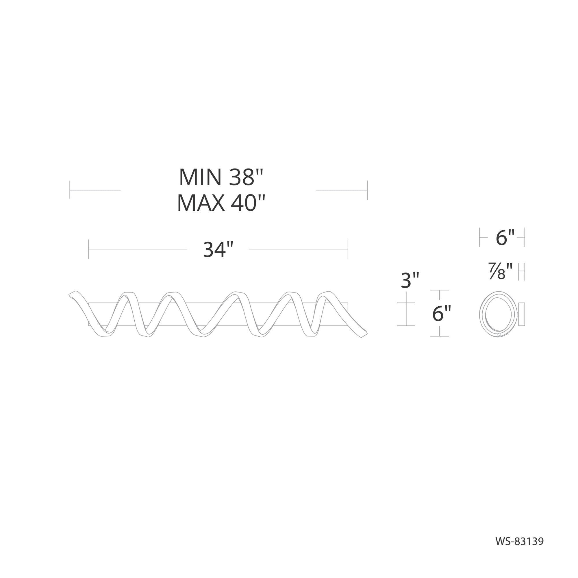 Marques 39 in. LED Bath Bar 1444 Lumens 3000K Black finish