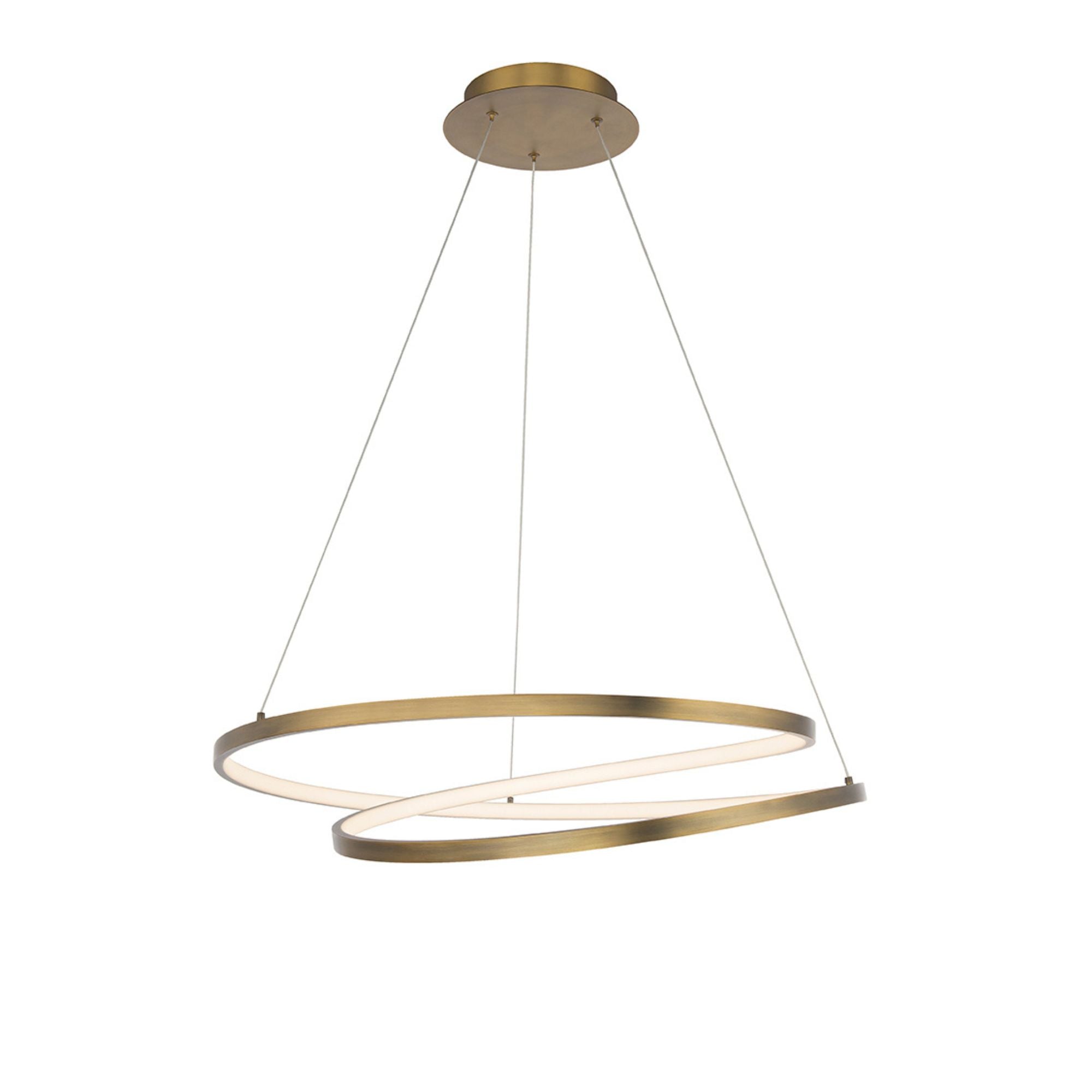 Marques 28 in. LED Pendant Light Brass Finish