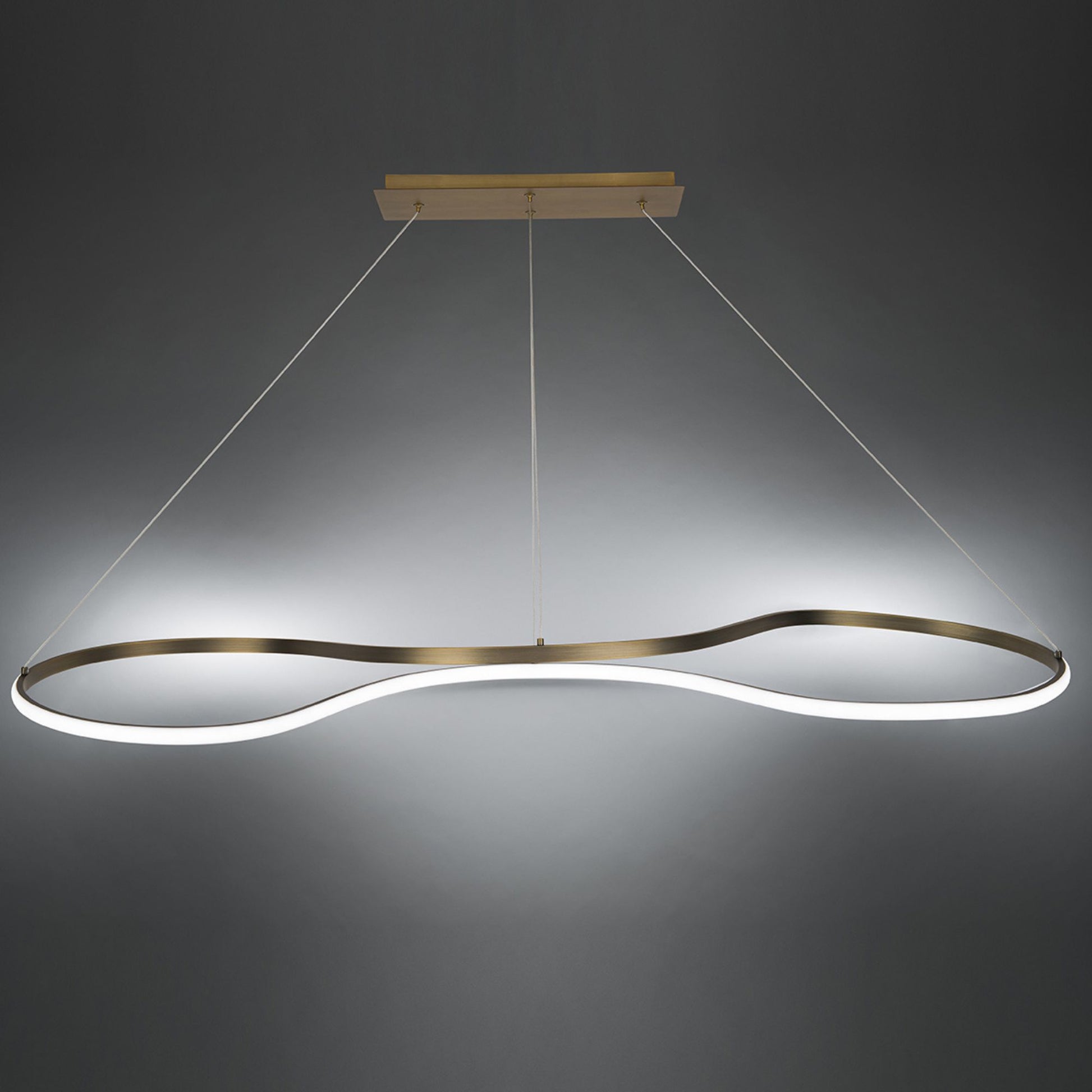 Marques 49" LED Pendant, Aged Brass Finish - Bees Lighting