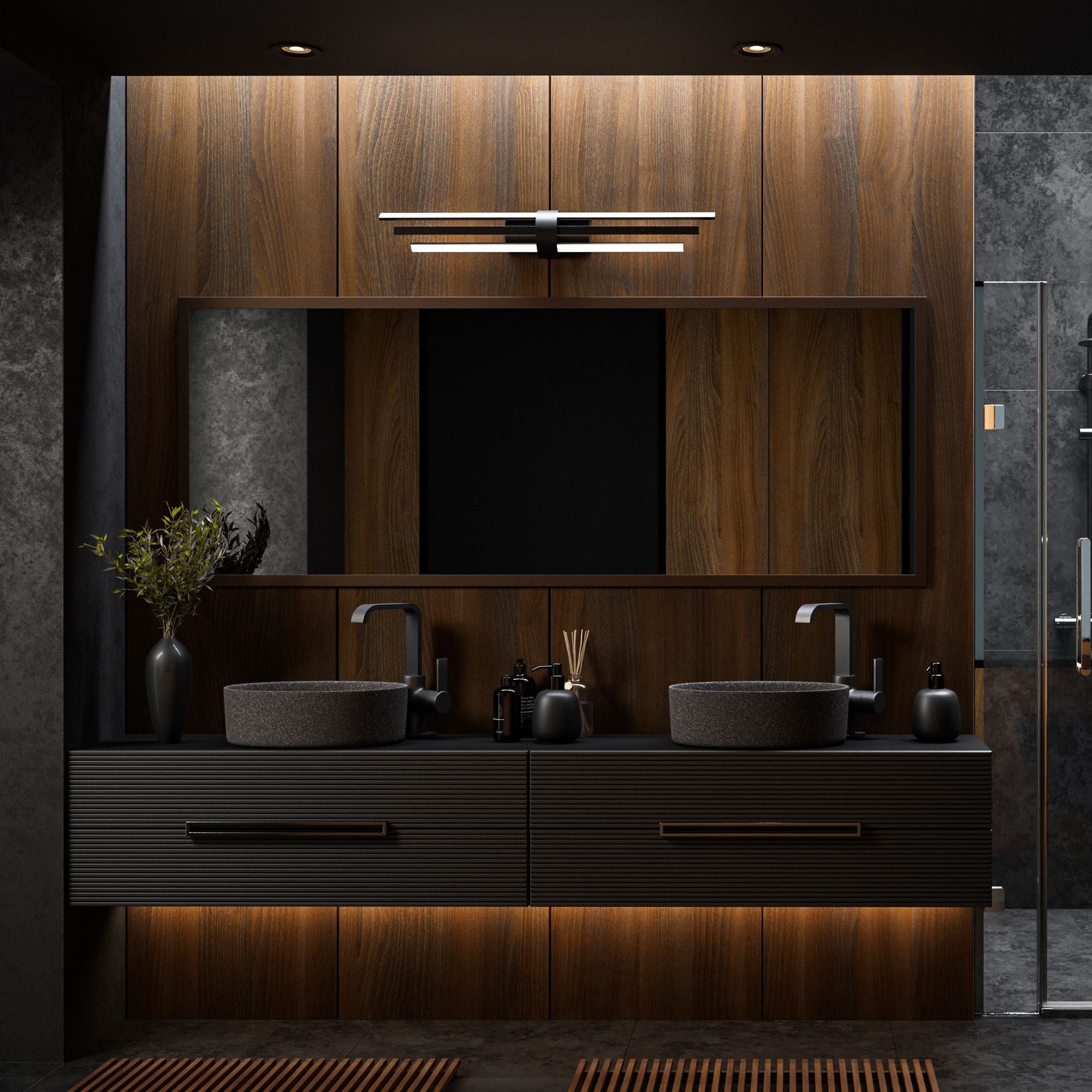 Melody 32" LED Bath Vanity, Black Finish