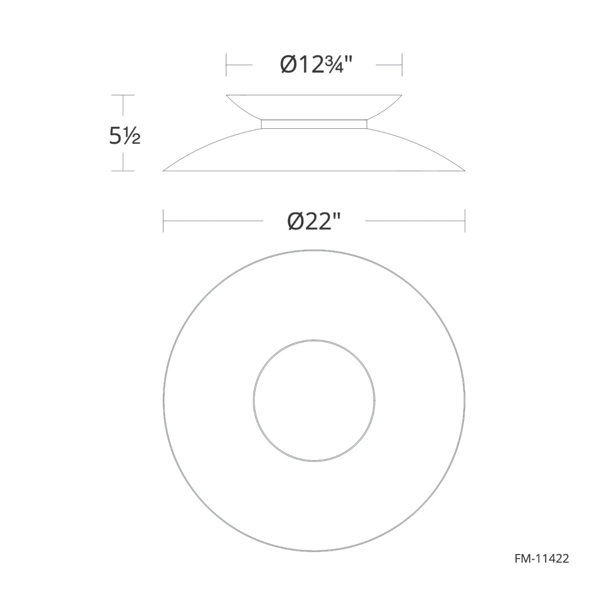 Miso 22" LED Flush Mount, 4CCT, Black Finish