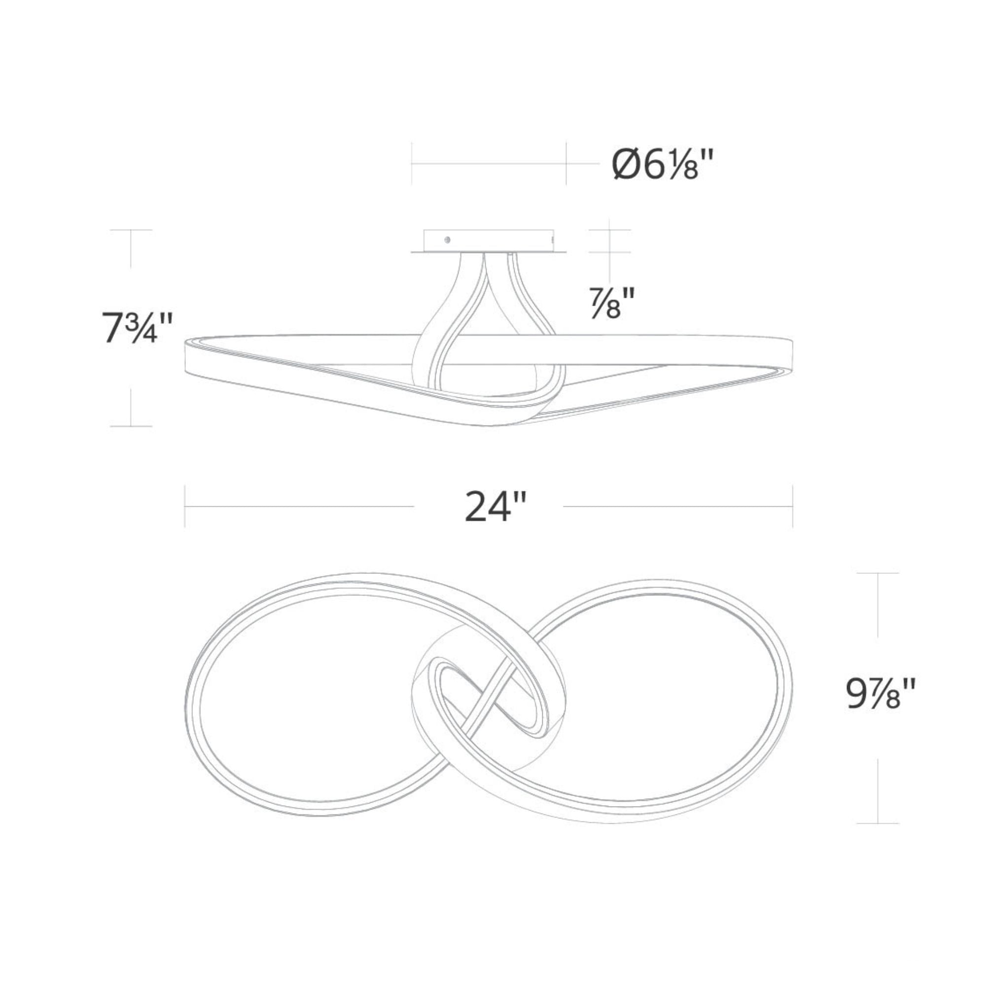 Mobius 24" LED Flush Mount, Chrome Finish