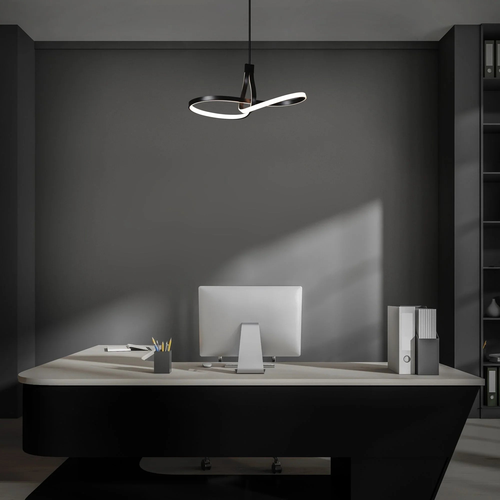Mobius 33" LED Pendant, Black Finish
