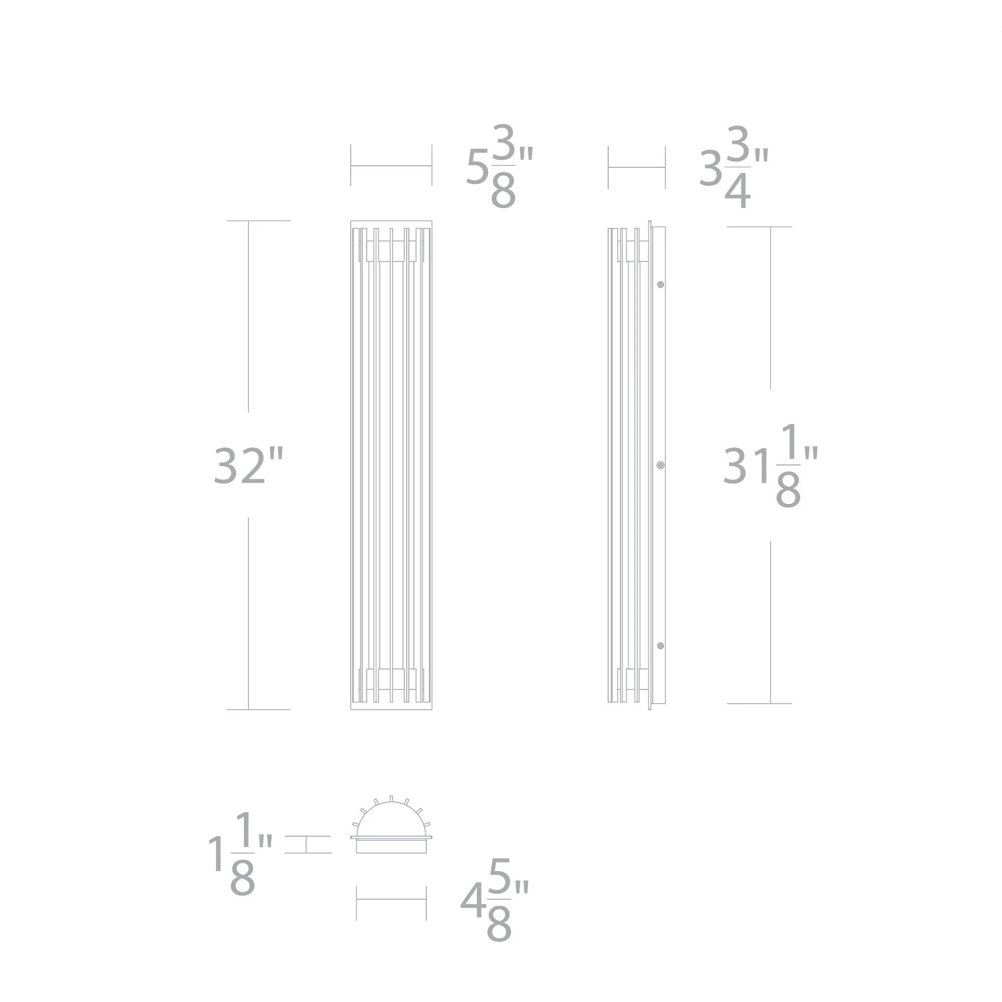 Moline 32" LED Outdoor Wall Sconce, 4CCT, Black Finish