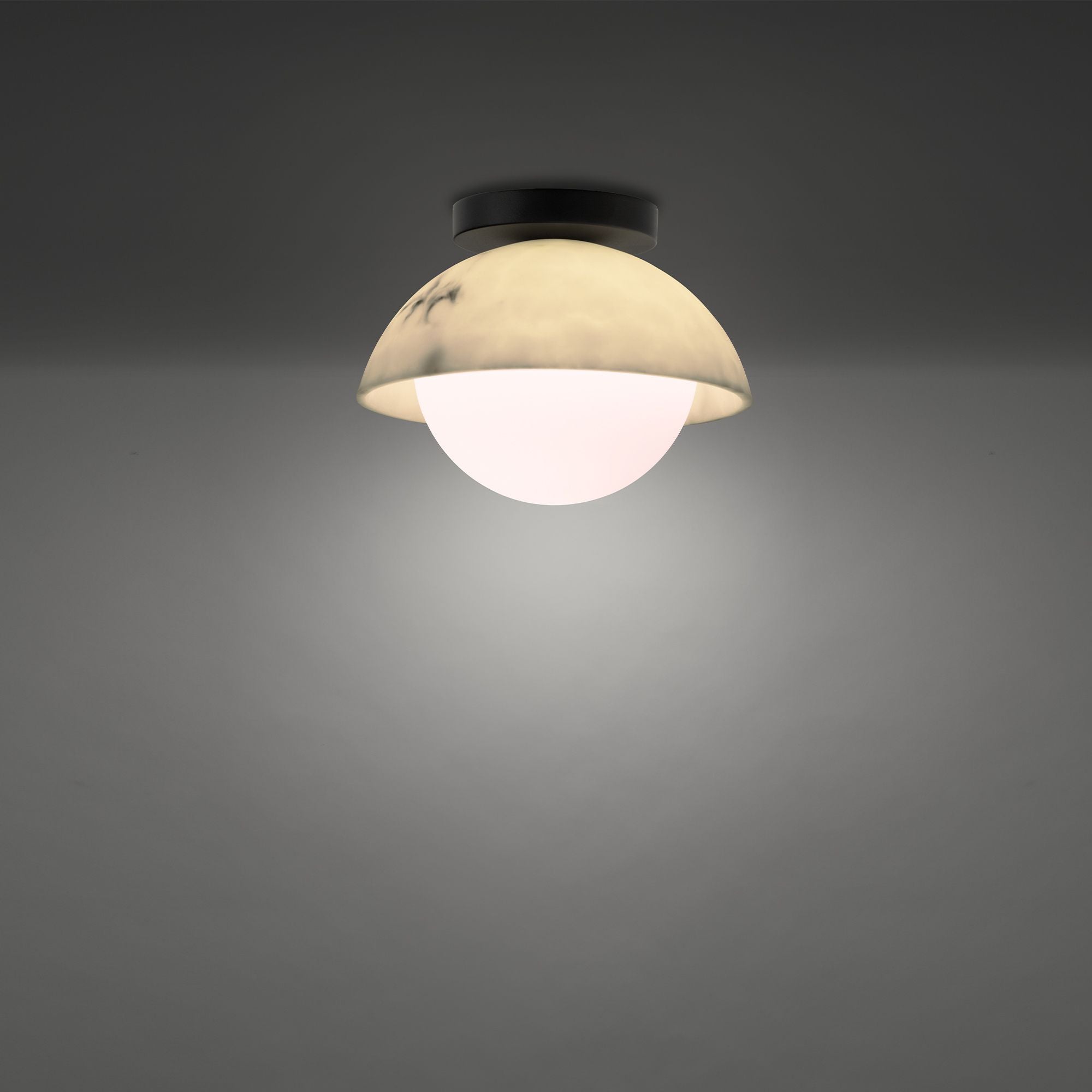 Moonstone 10" LED Flush Mount, Black Finish