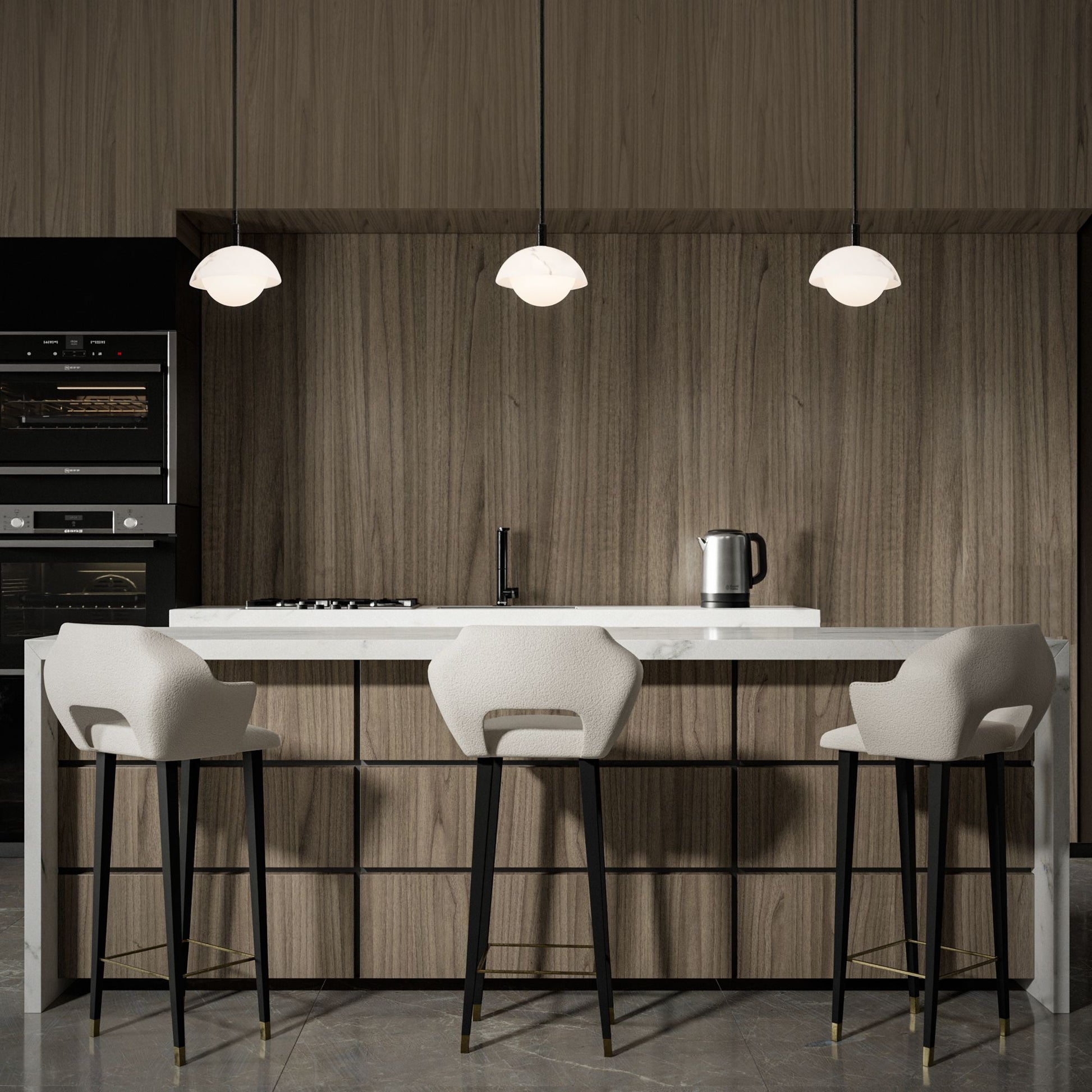 Moonstone 10" LED Pendant, Black Finish - Bees Lighting