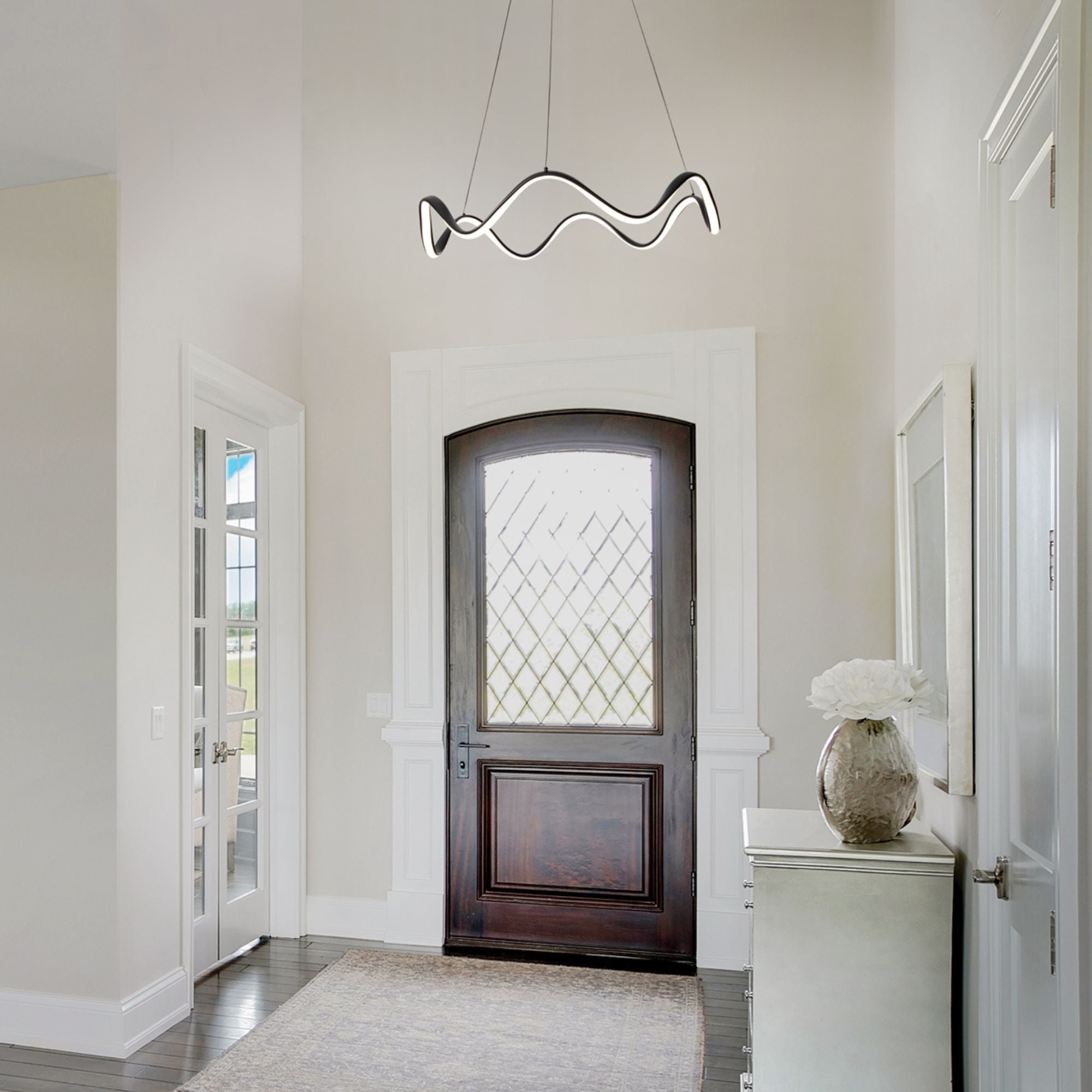 Morae 30 in. LED Pendant Light Black Finish - Bees Lighting