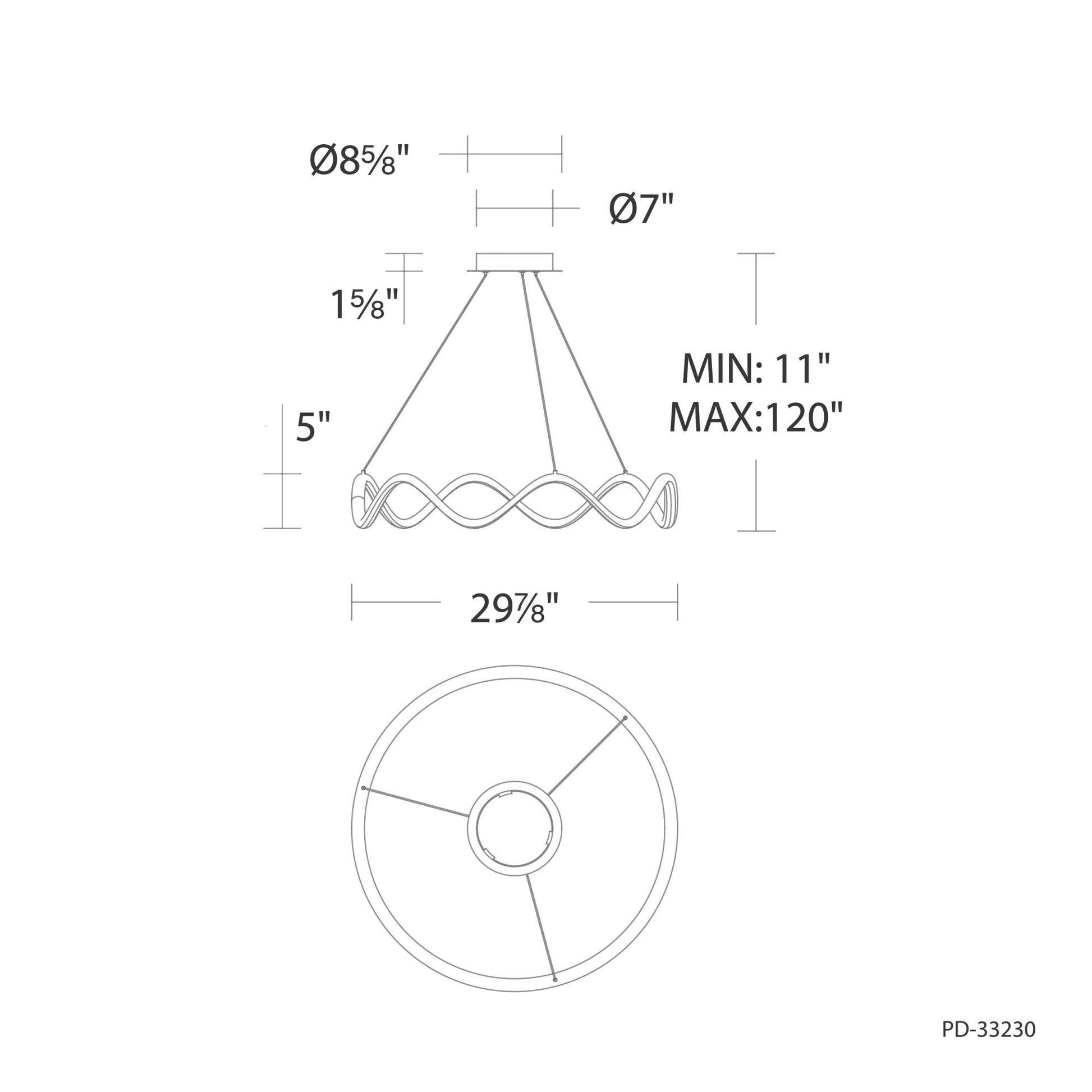 Morae 30" LED Pendant, Brushed Nickel Finish - Bees Lighting