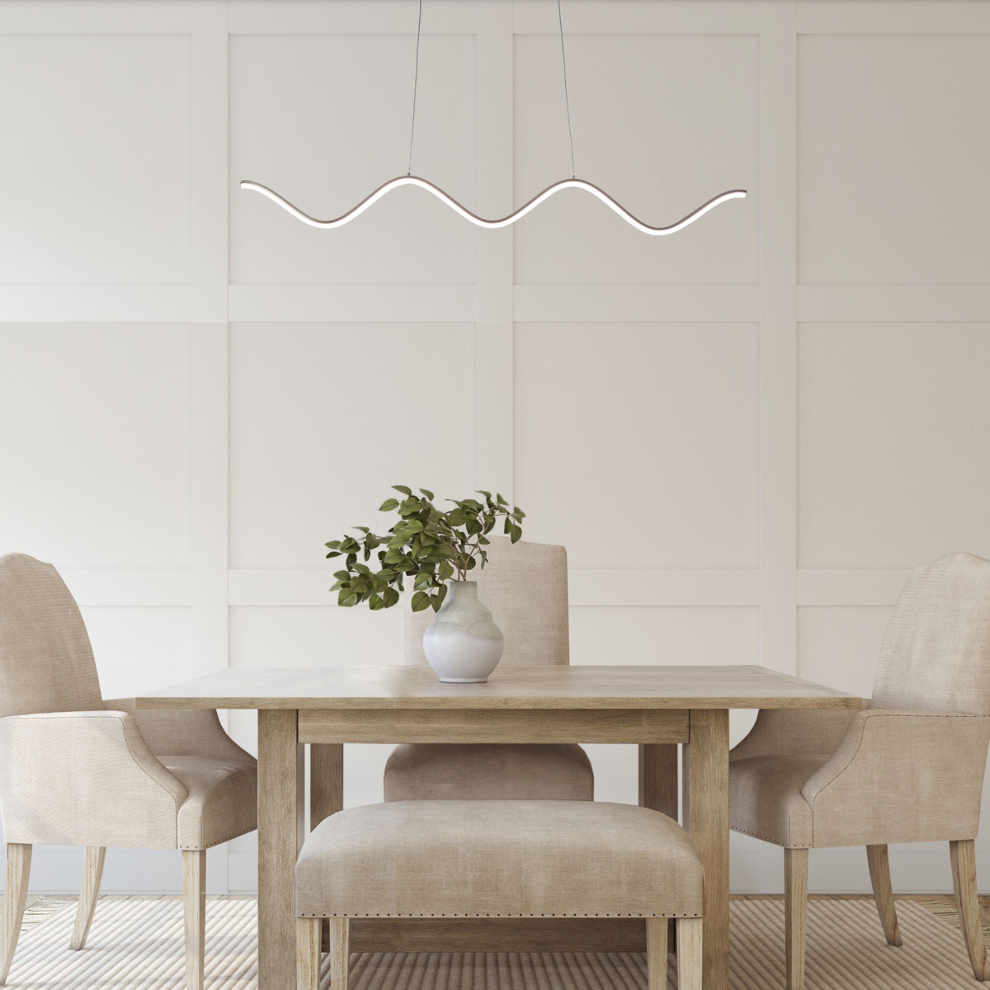 Morae 44 in. LED Linear Pendant, Black - Bees Lighting