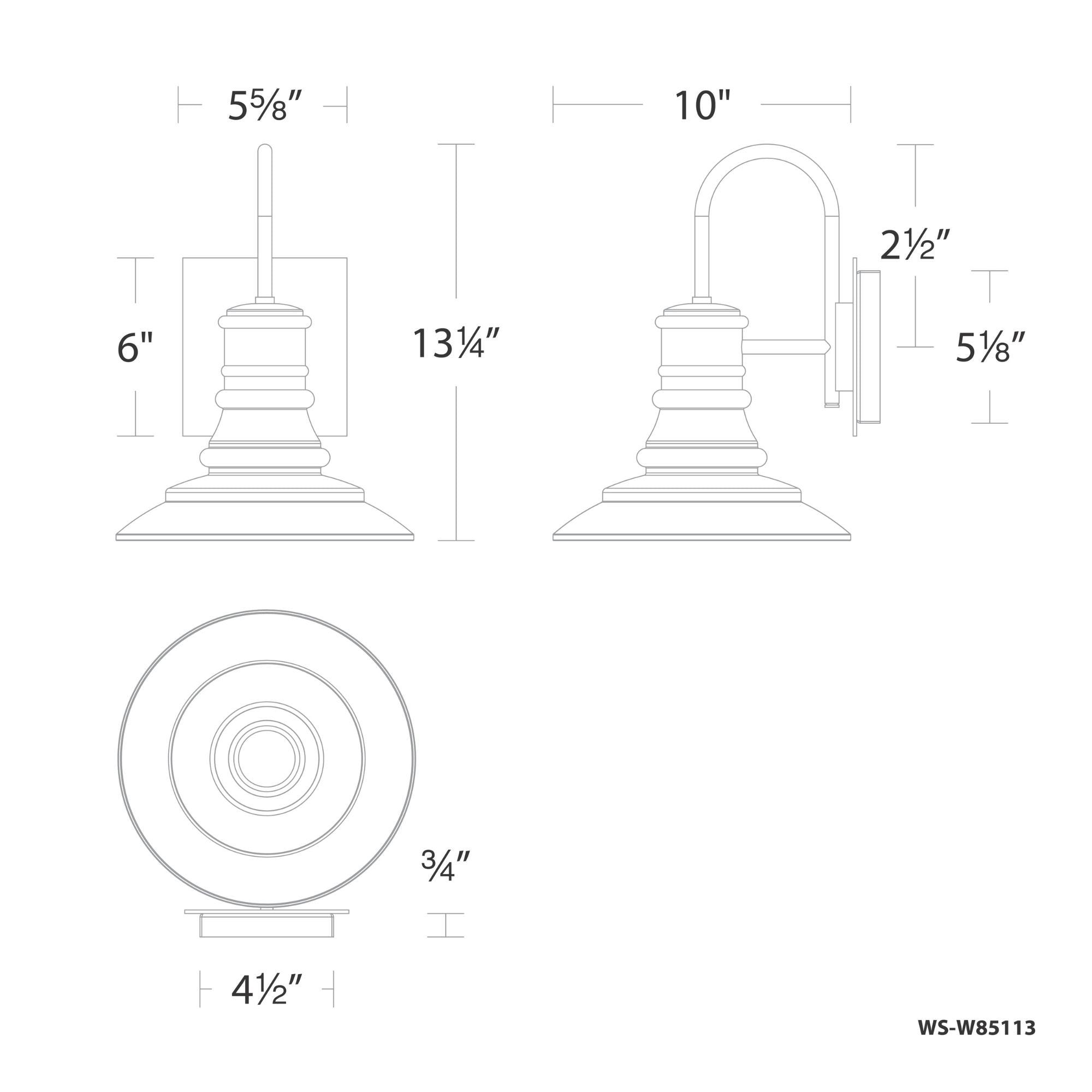 Nantucket 13 in. LED Outdoor Wall Sconce 174 Lumens 3000K Black Finish - Bees Lighting