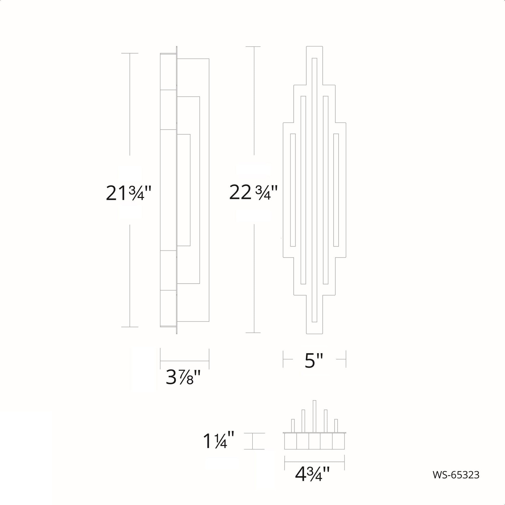 Nouveau 23" LED Wall Sconce, 3CCT, Black Finish - Bees Lighting