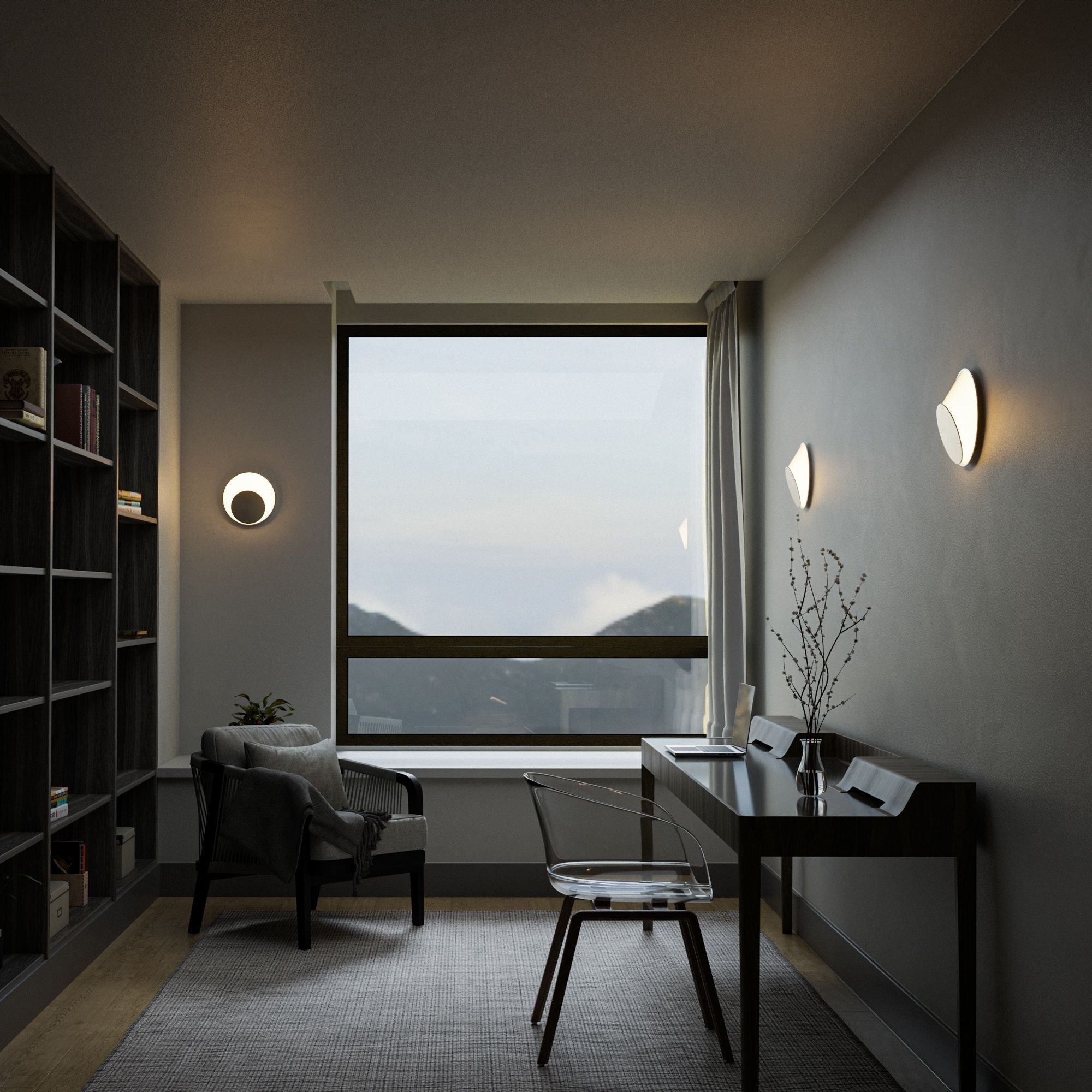 Ogle 9" LED Wall Sconce, 4CCT, Black Finish