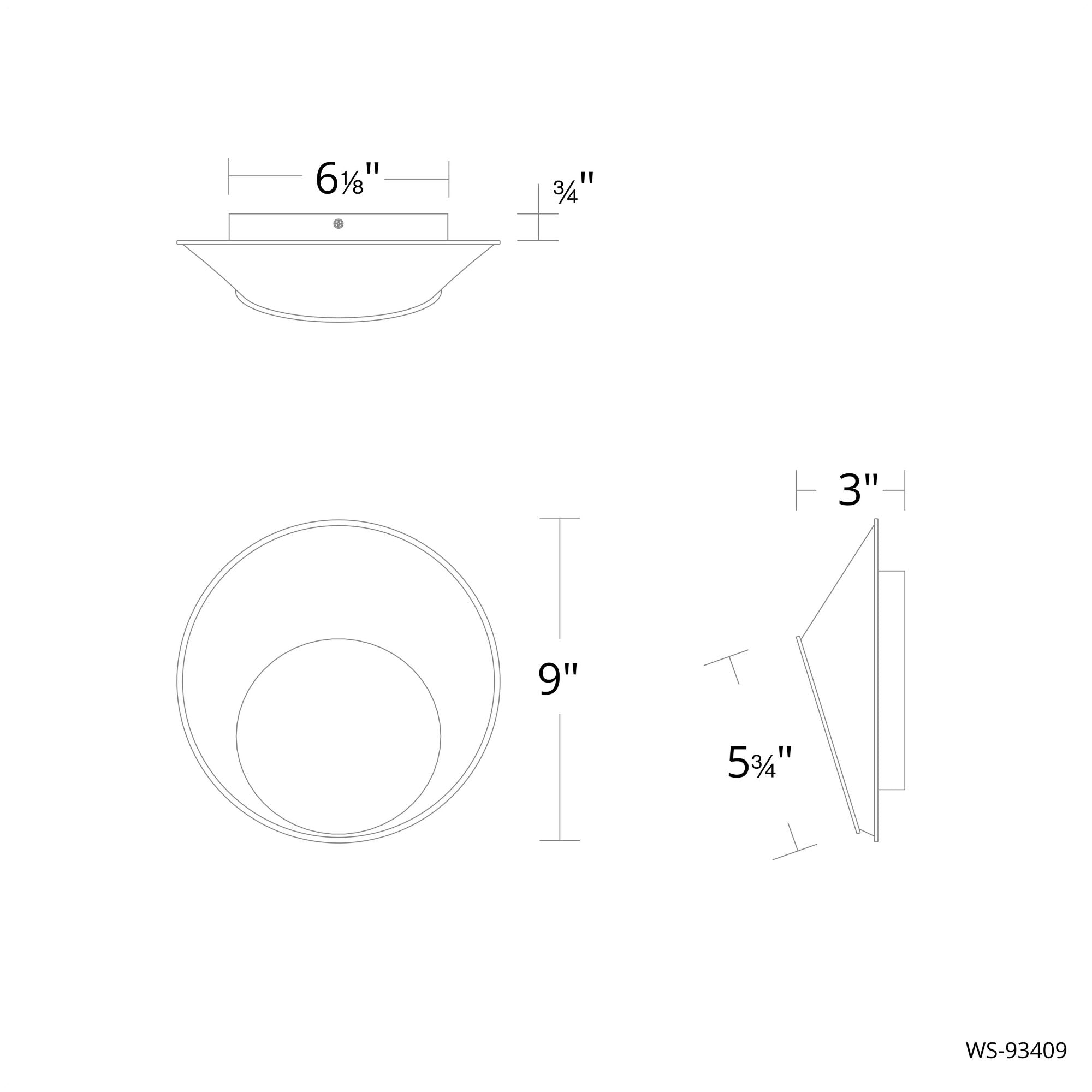 Ogle 9" LED Wall Sconce, 4CCT, Black Finish