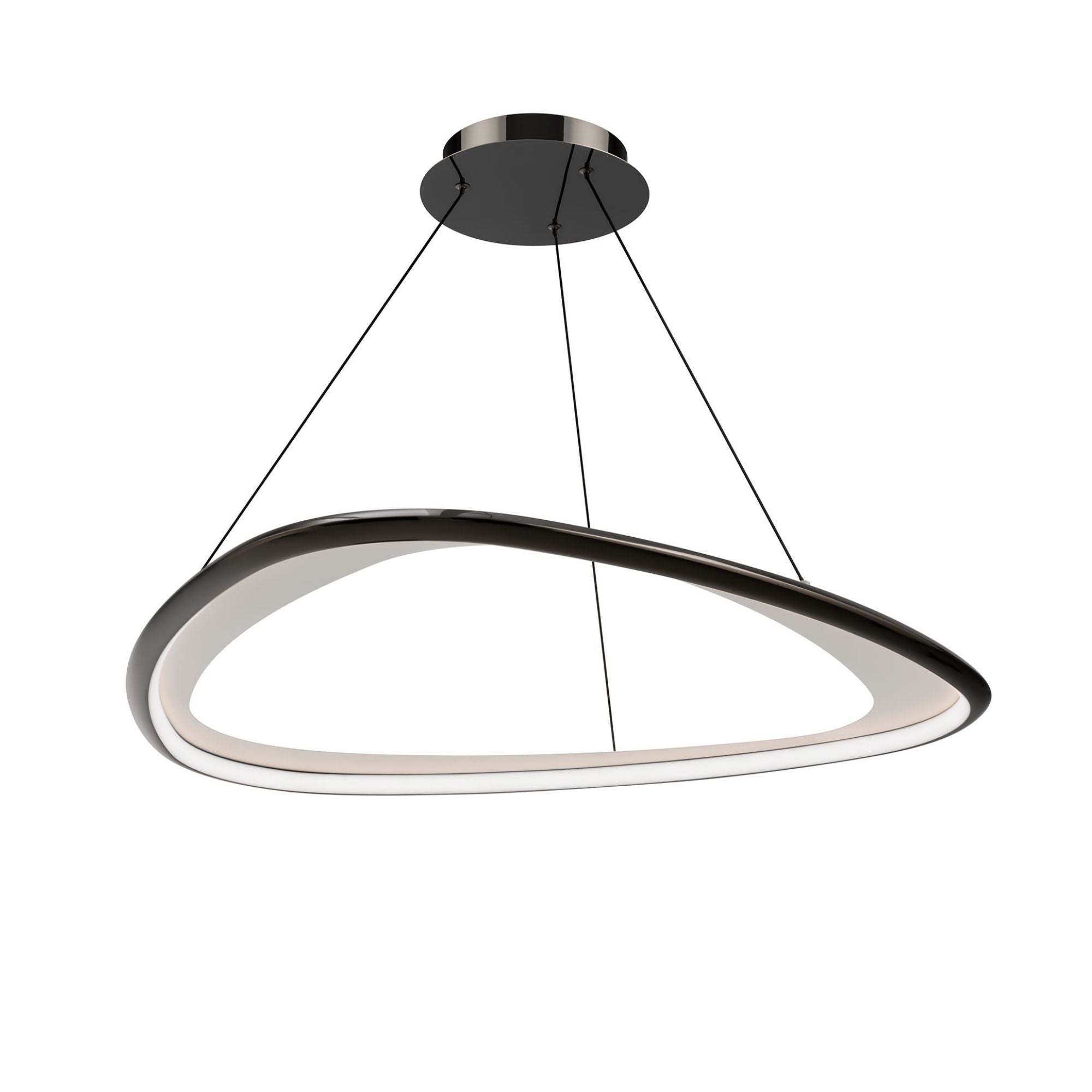 Oyster 33" LED Pendant, 4CCT, Black Chrome Finish