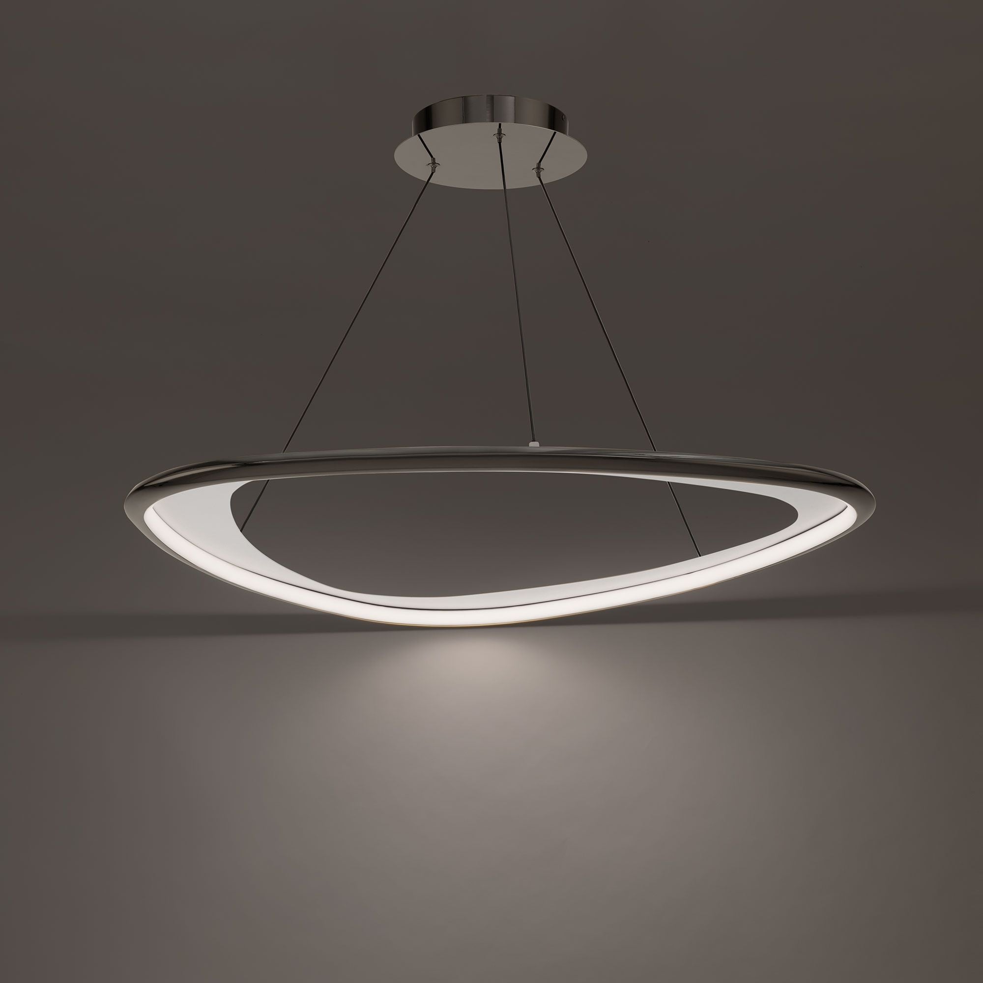 Oyster 33" LED Pendant, 4CCT, Black Chrome Finish