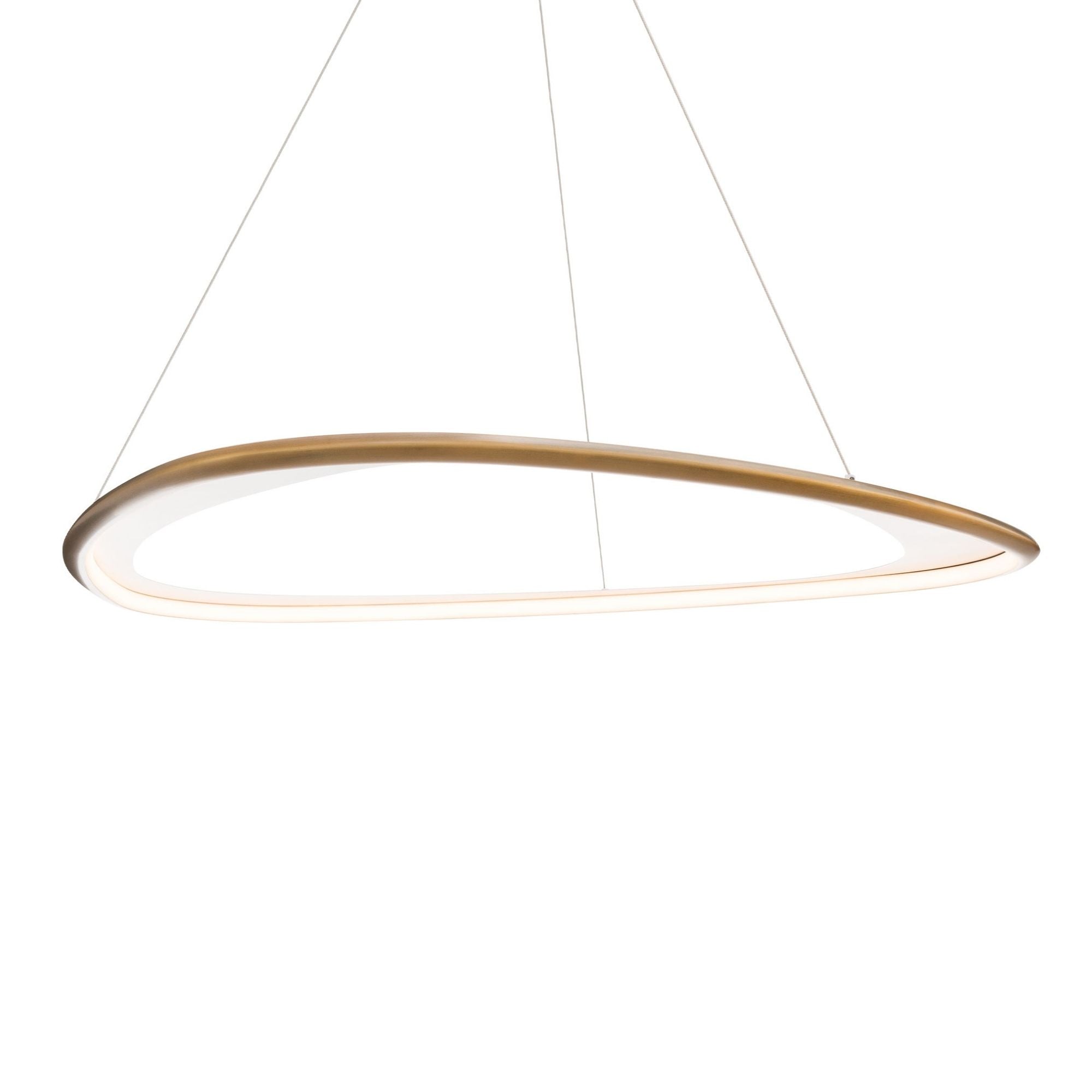 Oyster 42" LED Pendant, 4CCT, Aged Brass Finish
