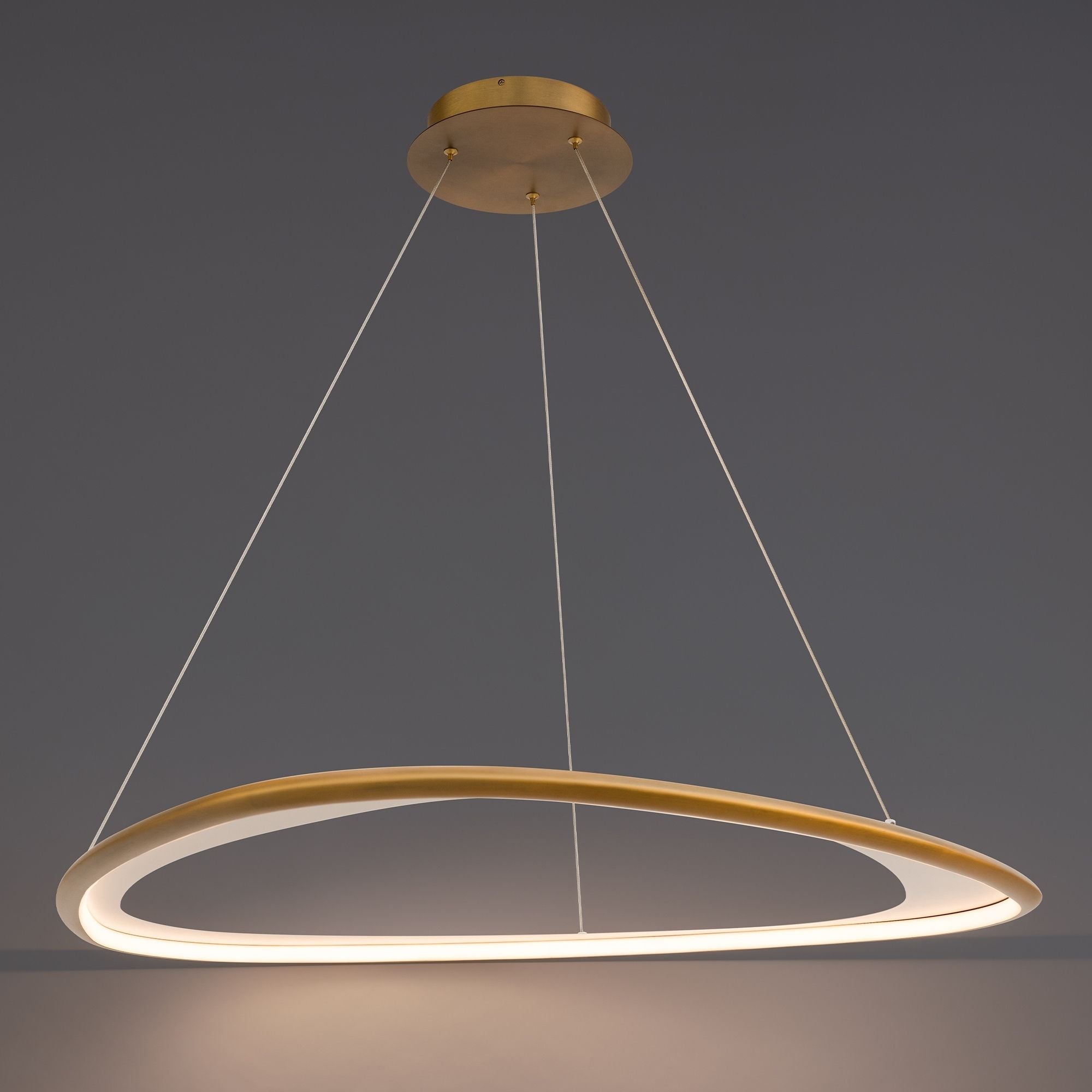 Oyster 42" LED Pendant, 4CCT, Aged Brass Finish