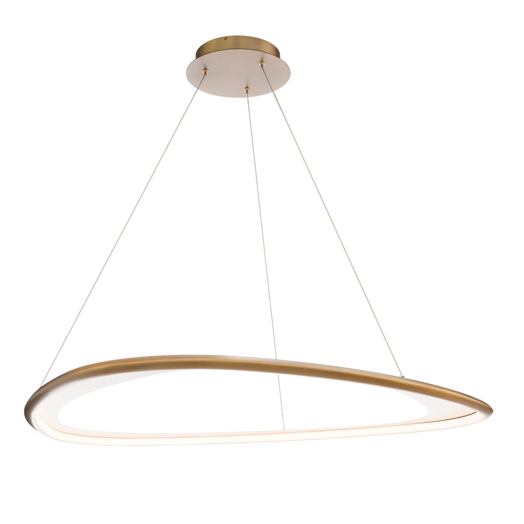 Oyster 42" LED Pendant, 4CCT, Aged Brass Finish