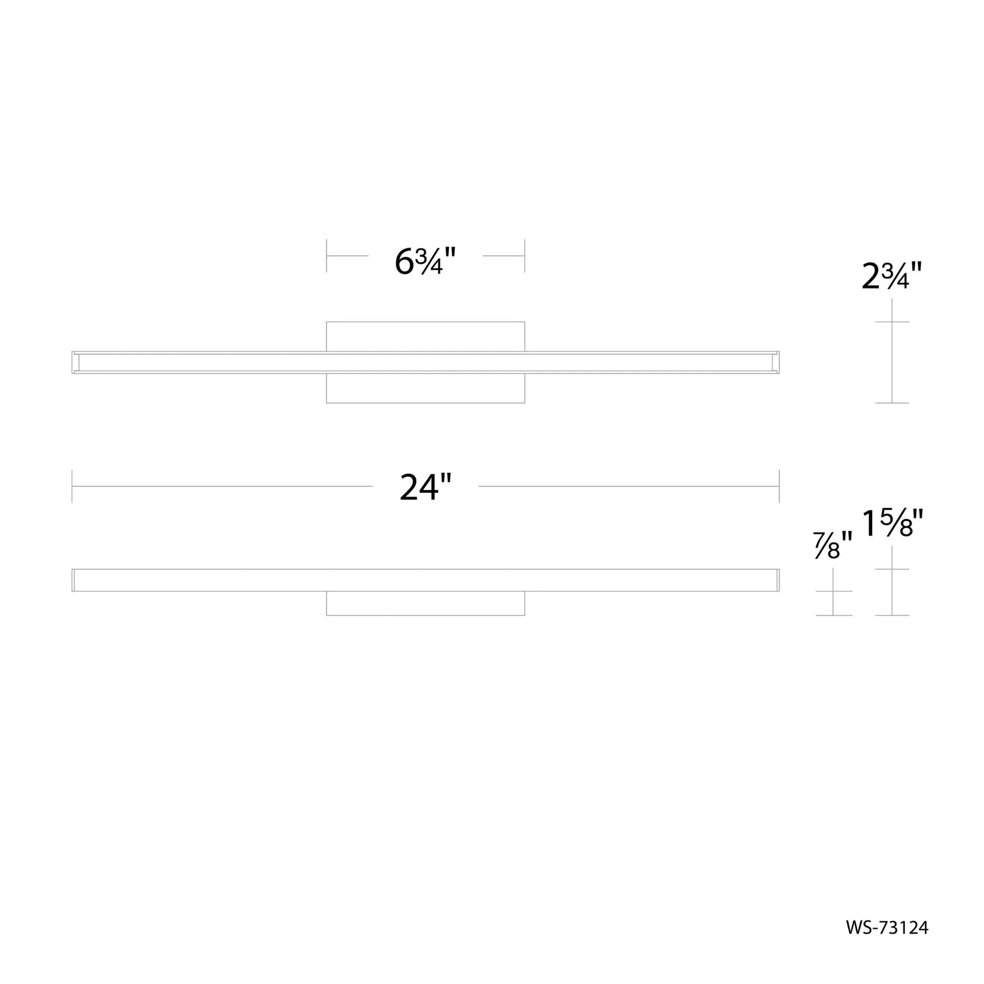 Parallax 24" LED Bath Vanity, 3CCT, Black Finish - Bees Lighting