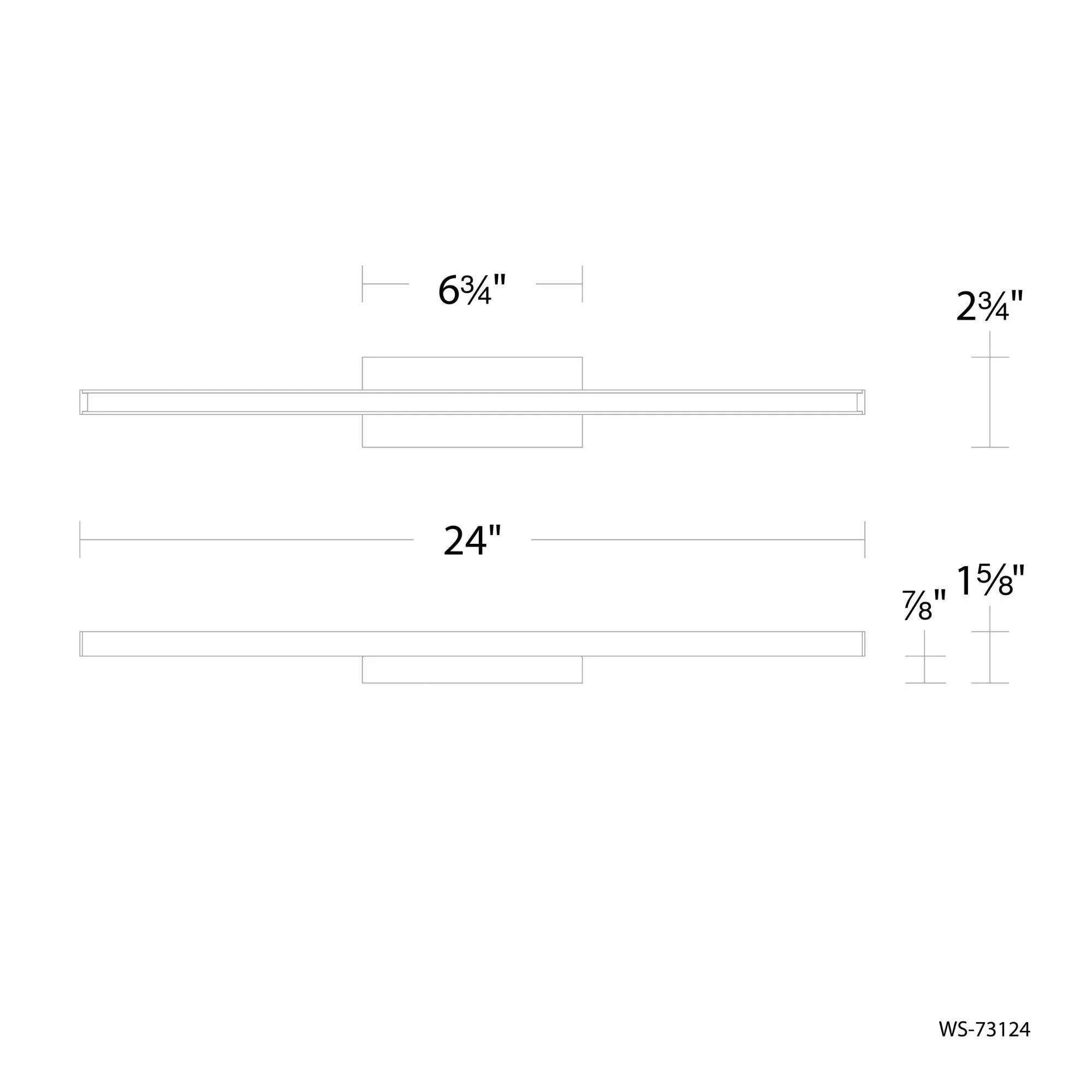 Parallax 24" LED Bath Vanity, 3CCT, Black Finish - Bees Lighting