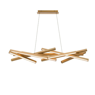 Parallax 55" LED Chandelier, Aged Brass Finish