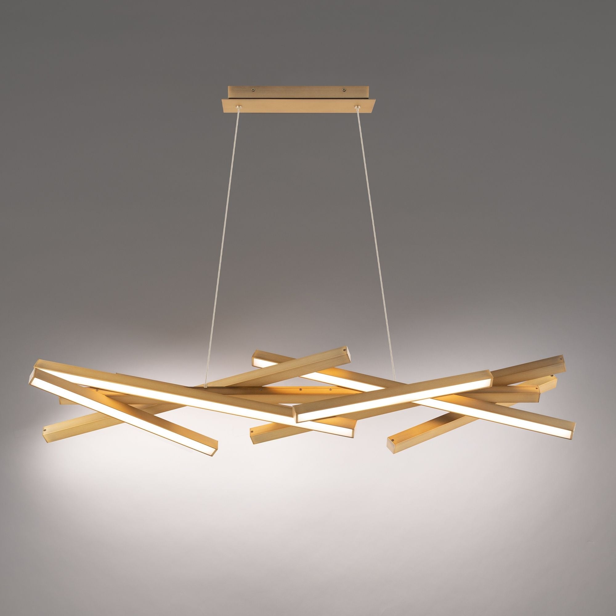 Parallax 55 in. 8 Lights LED Chandelier Brass finish