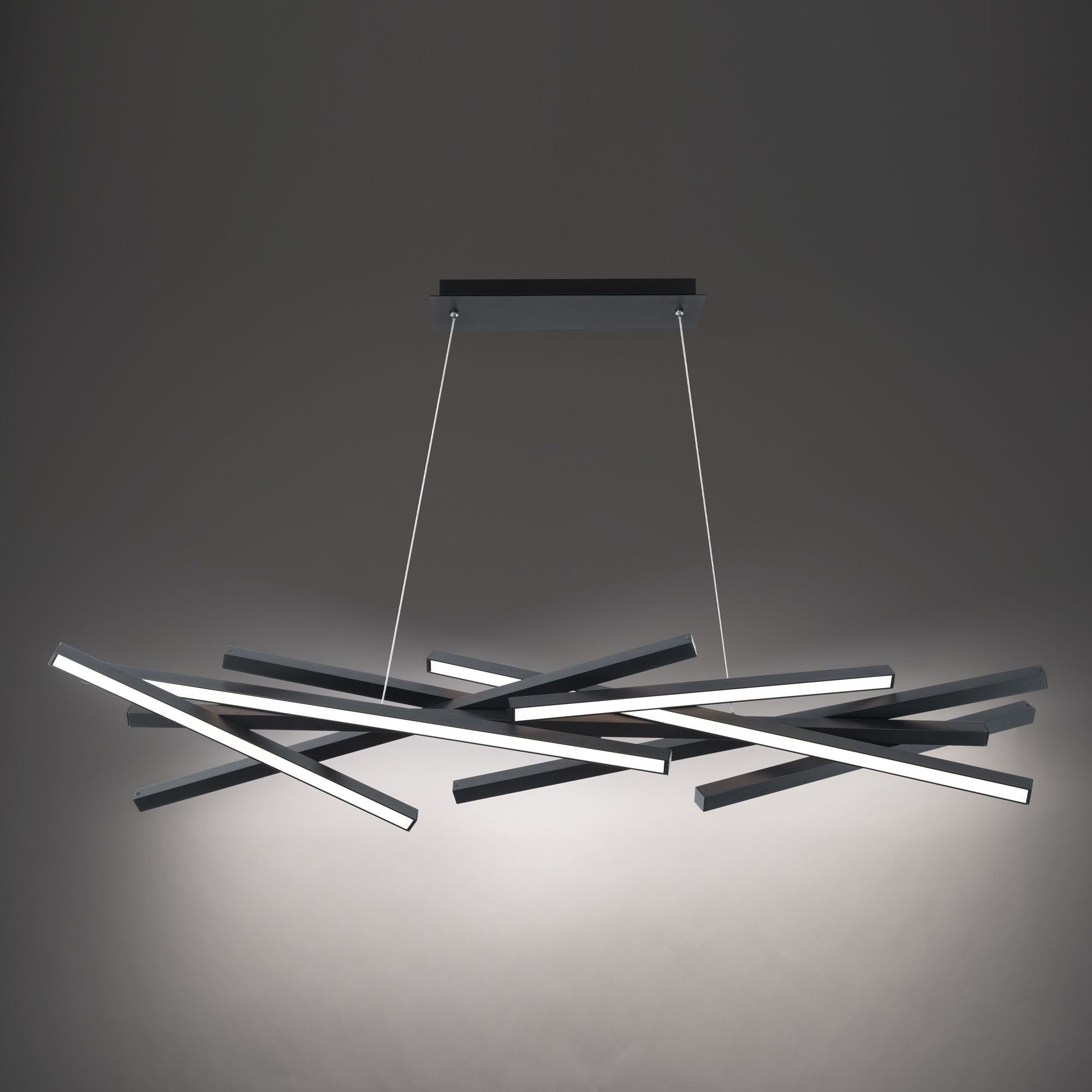 Parallax 55 in. 8 Lights LED Chandelier Black finish