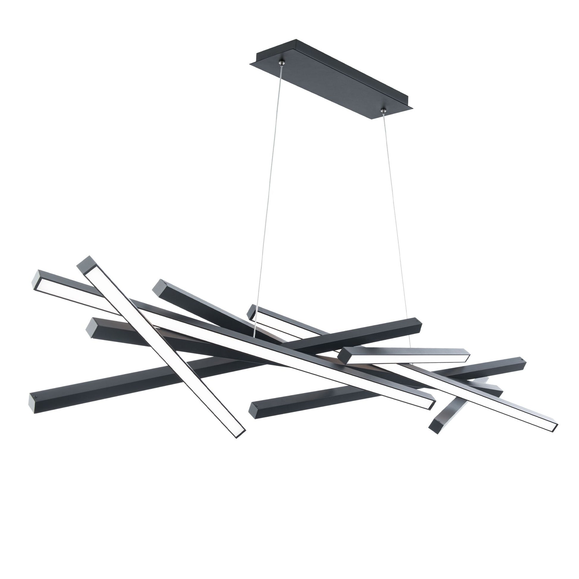 Parallax 55" LED Chandelier, Black Finish - Bees Lighting