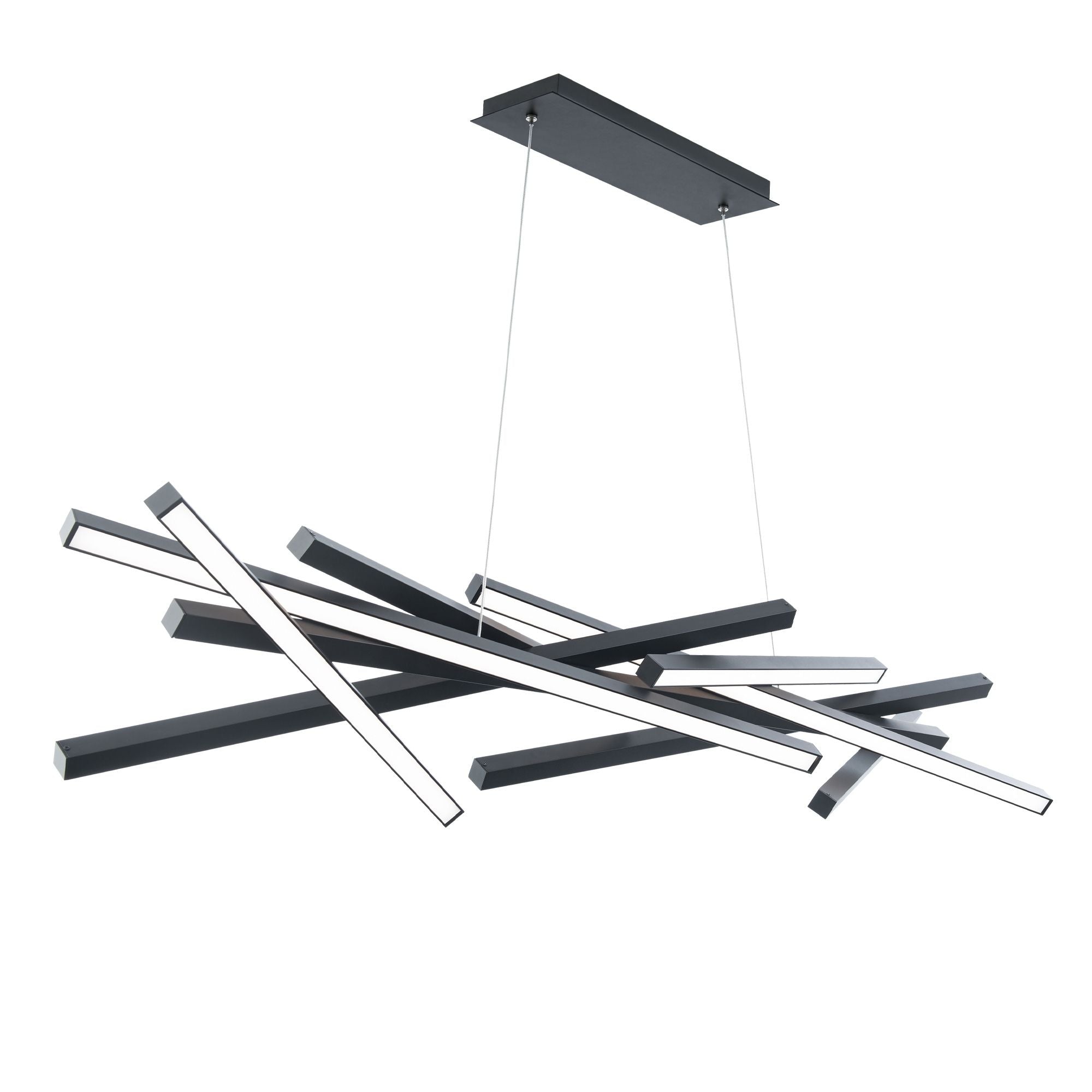 Parallax 55 in. 8 Lights LED Chandelier Black finish