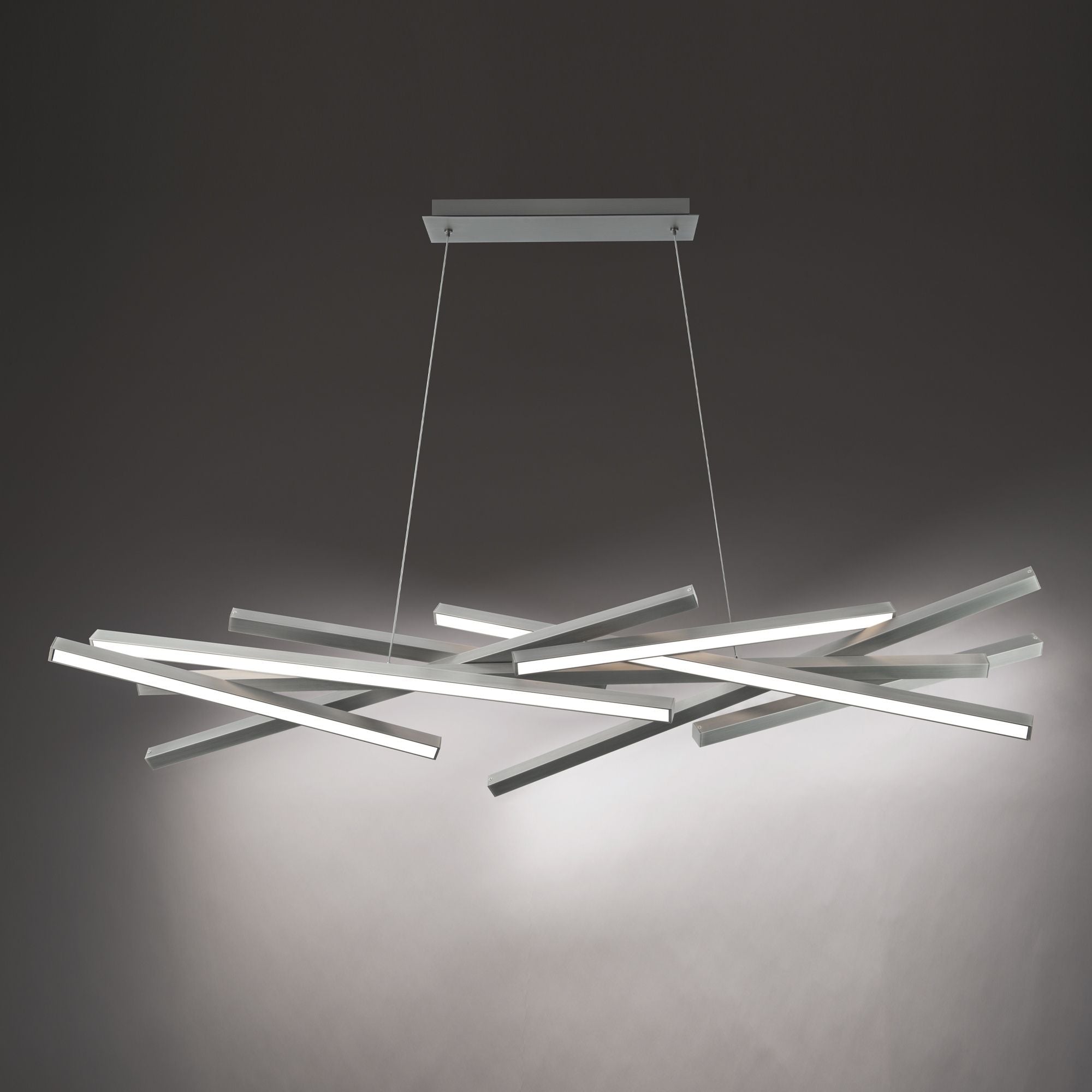 Parallax 55 in. 8 Lights LED Chandelier Brushed Nickel finish