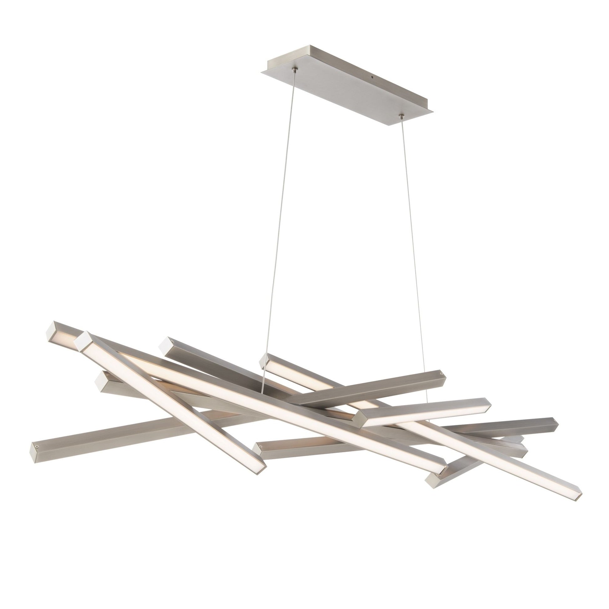 Parallax 55" LED Chandelier, Brushed Nickel Finish - Bees Lighting