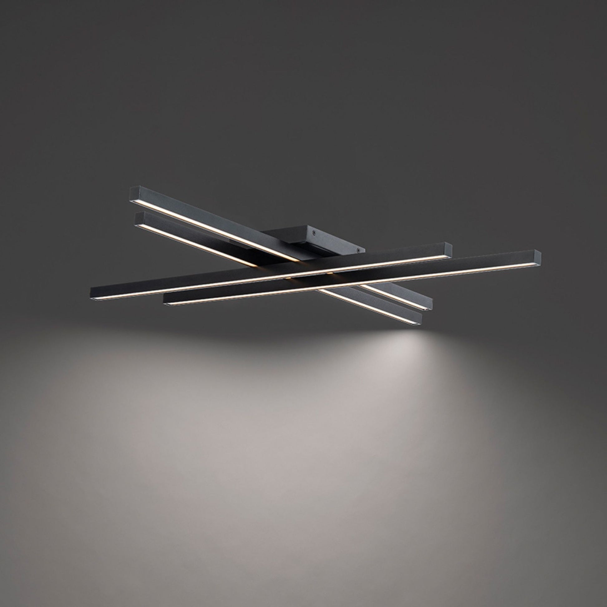 Parallax 32 in. LED Flush Mount Light Selectable CCT Black Finish - Bees Lighting