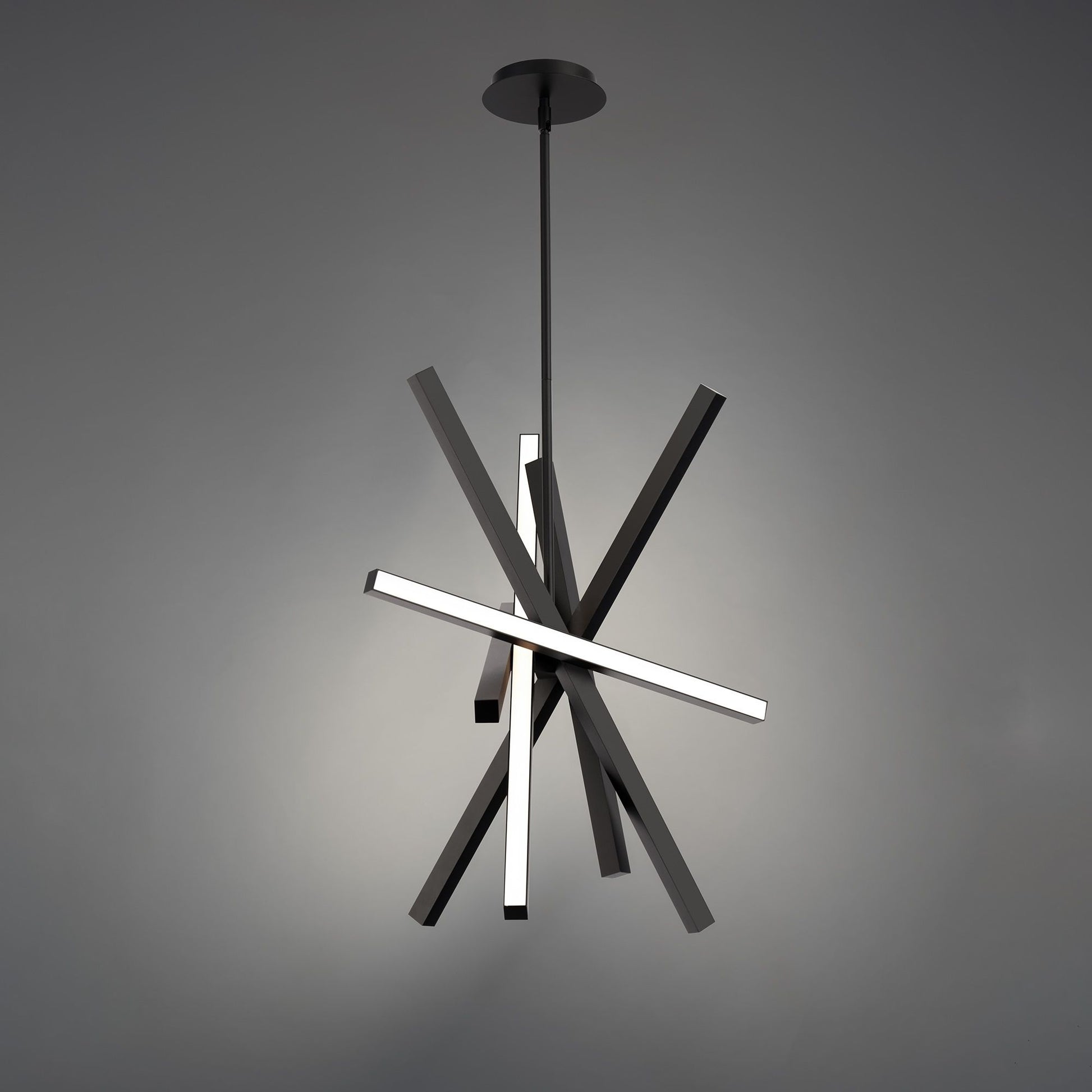 Parallax 28" LED Chandelier, Black Finish - Bees Lighting