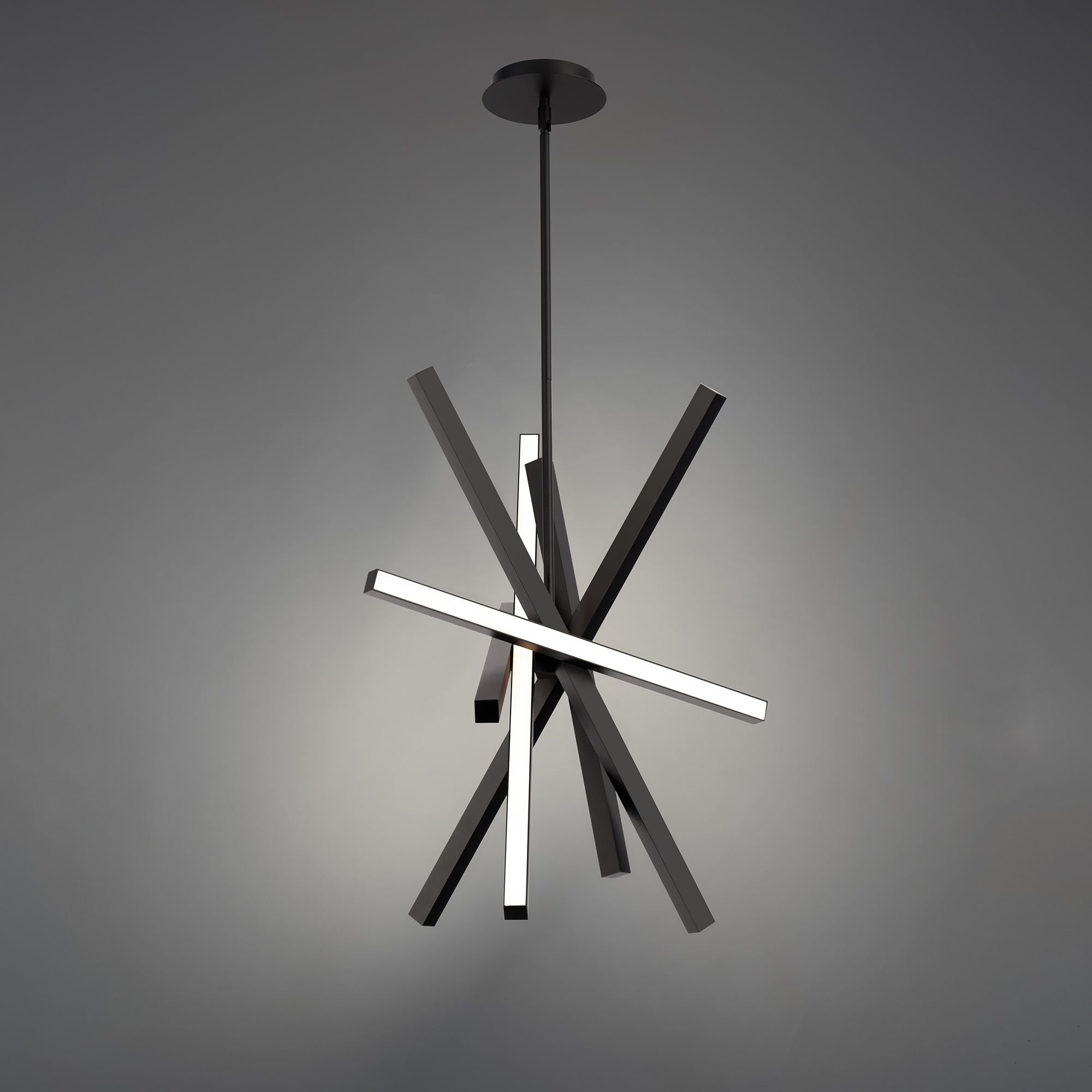 Parallax 28" LED Chandelier, Black Finish - Bees Lighting