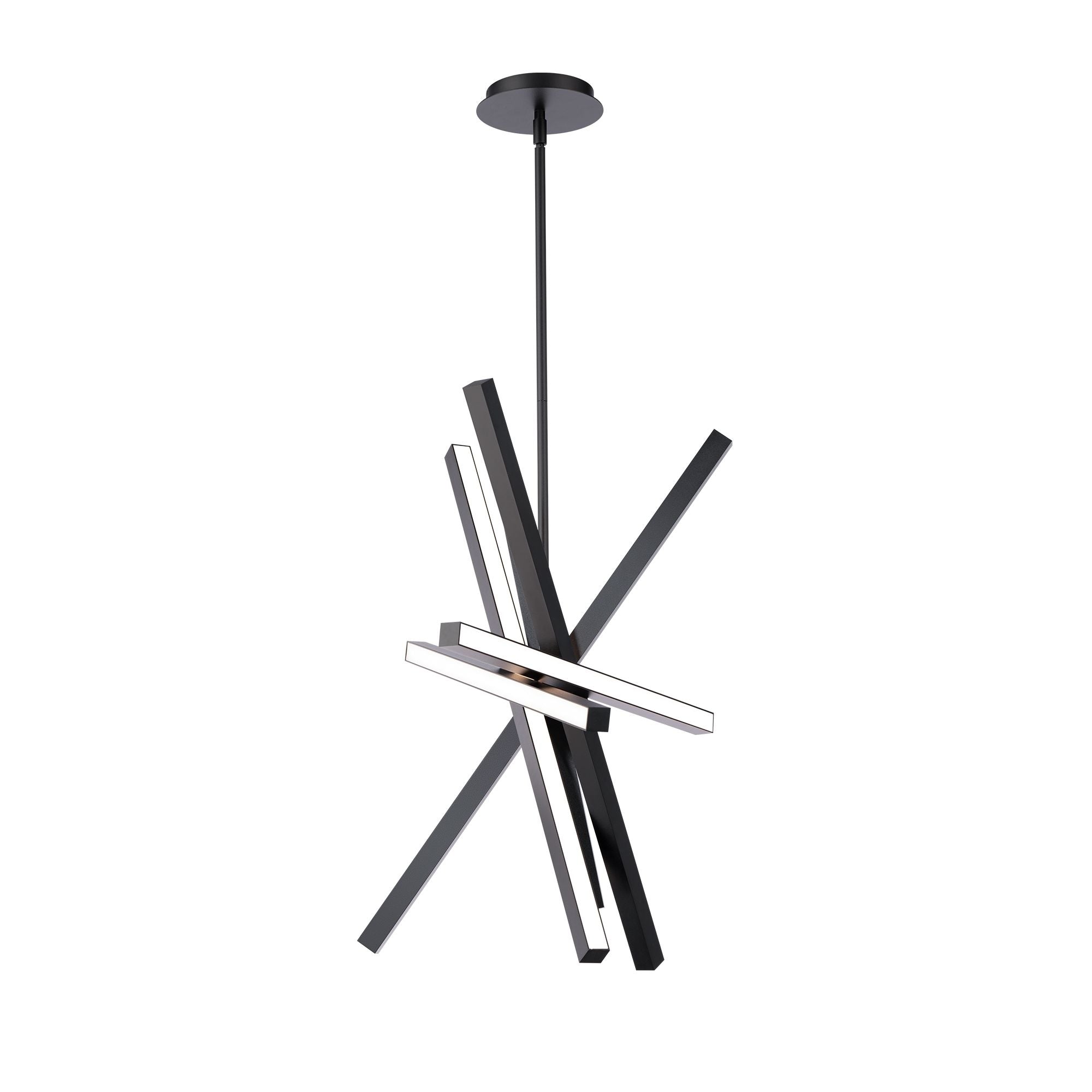 Parallax 28" LED Chandelier, Black Finish - Bees Lighting