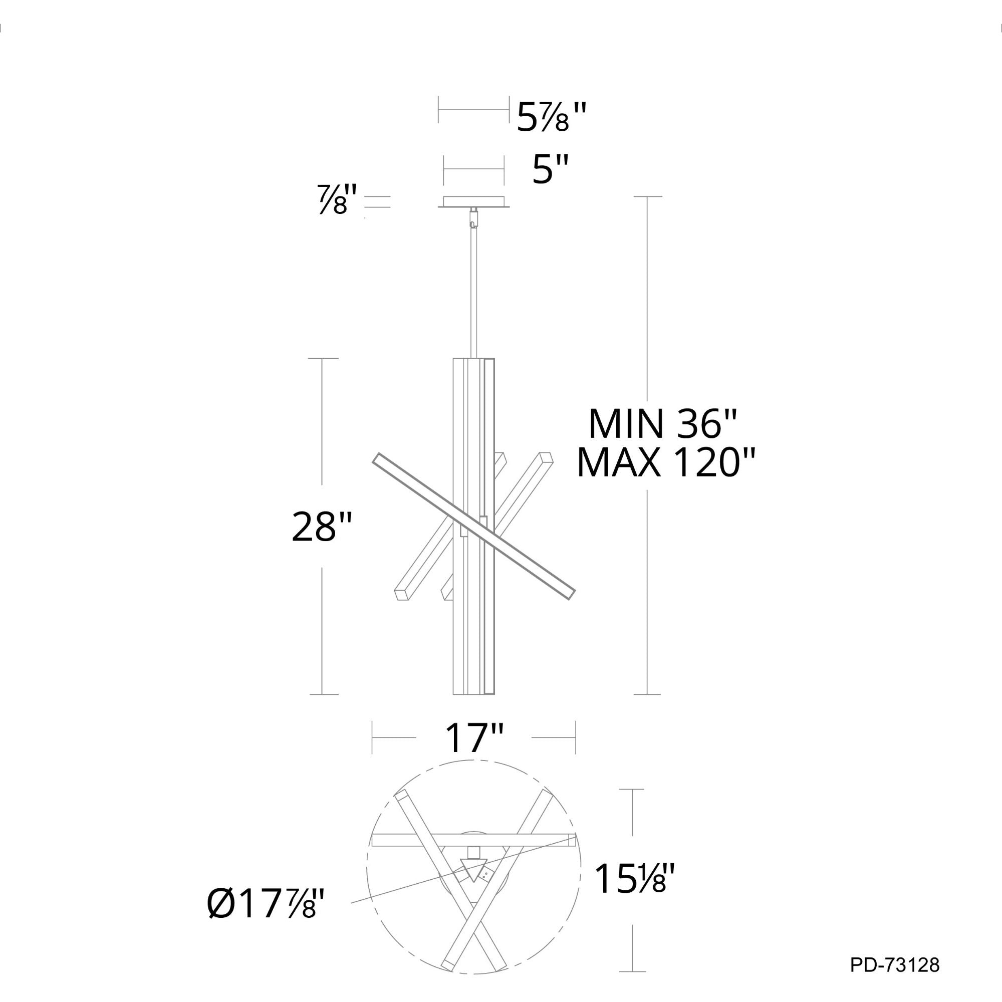 Parallax 28" LED Chandelier, Black Finish - Bees Lighting